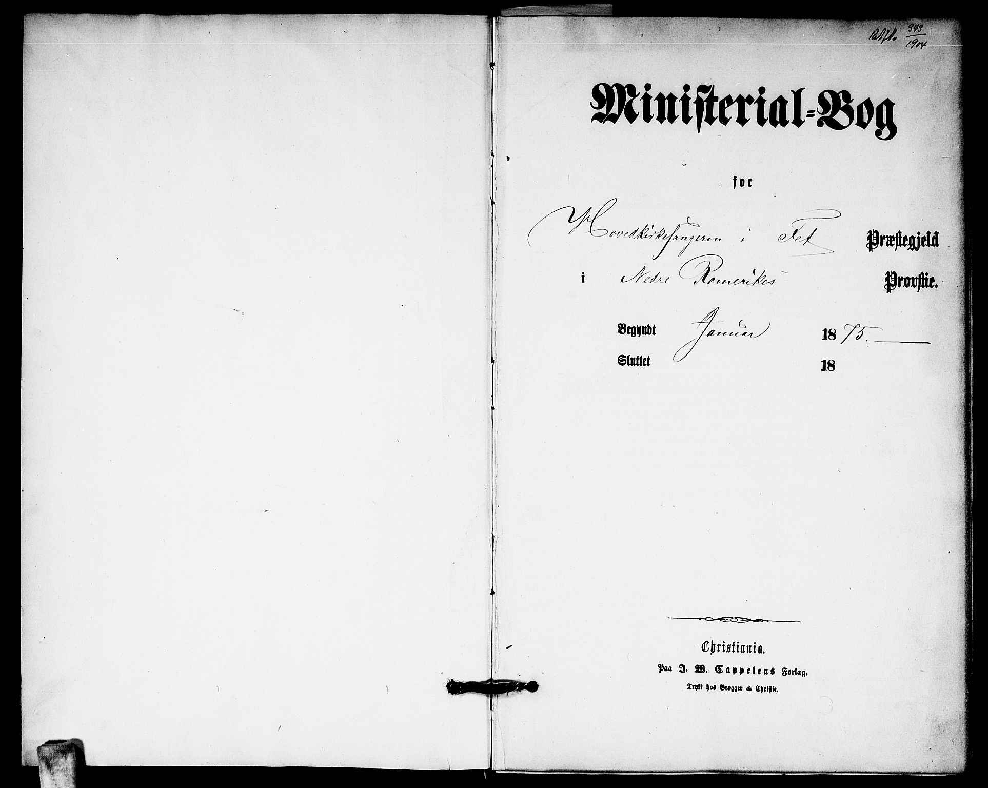 Fet prestekontor Kirkebøker, AV/SAO-A-10370a/G/Ga/L0005: Parish register (copy) no. I 5, 1875-1877