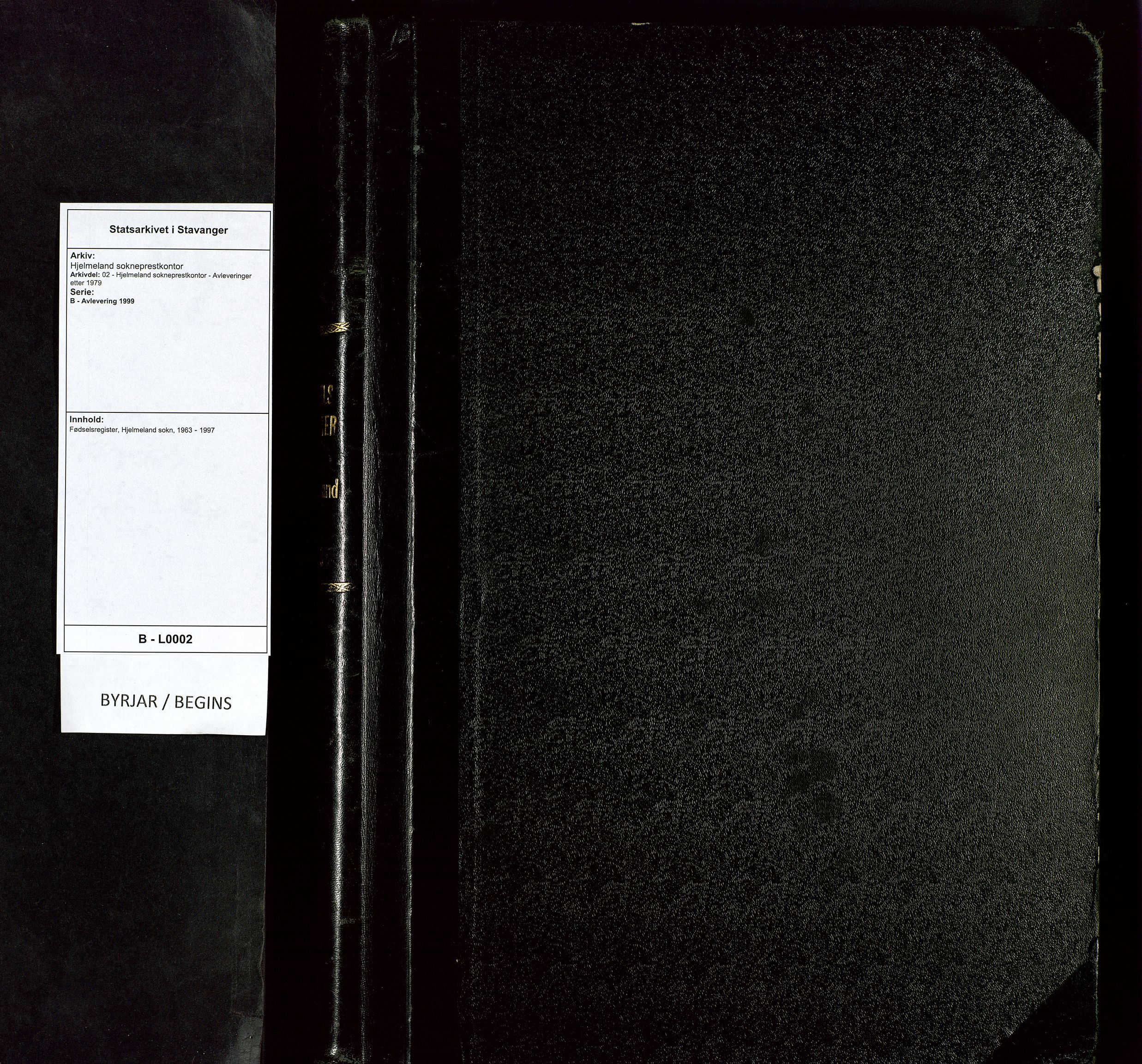 Hjelmeland sokneprestkontor, SAST/A-101843/02/B/L0002: Birth register no. 2, 1963-1997