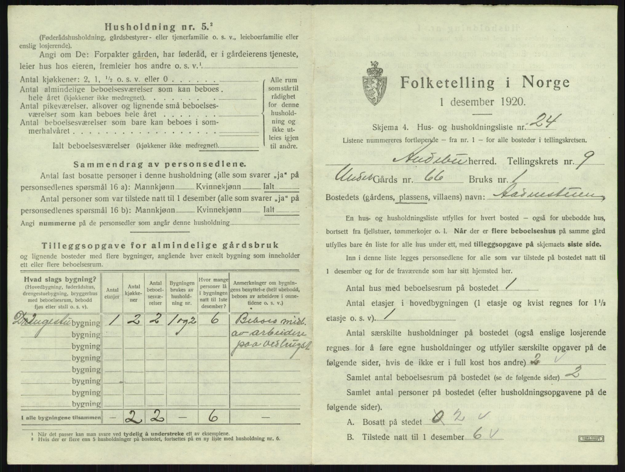 SAKO, 1920 census for Andebu, 1920, p. 577