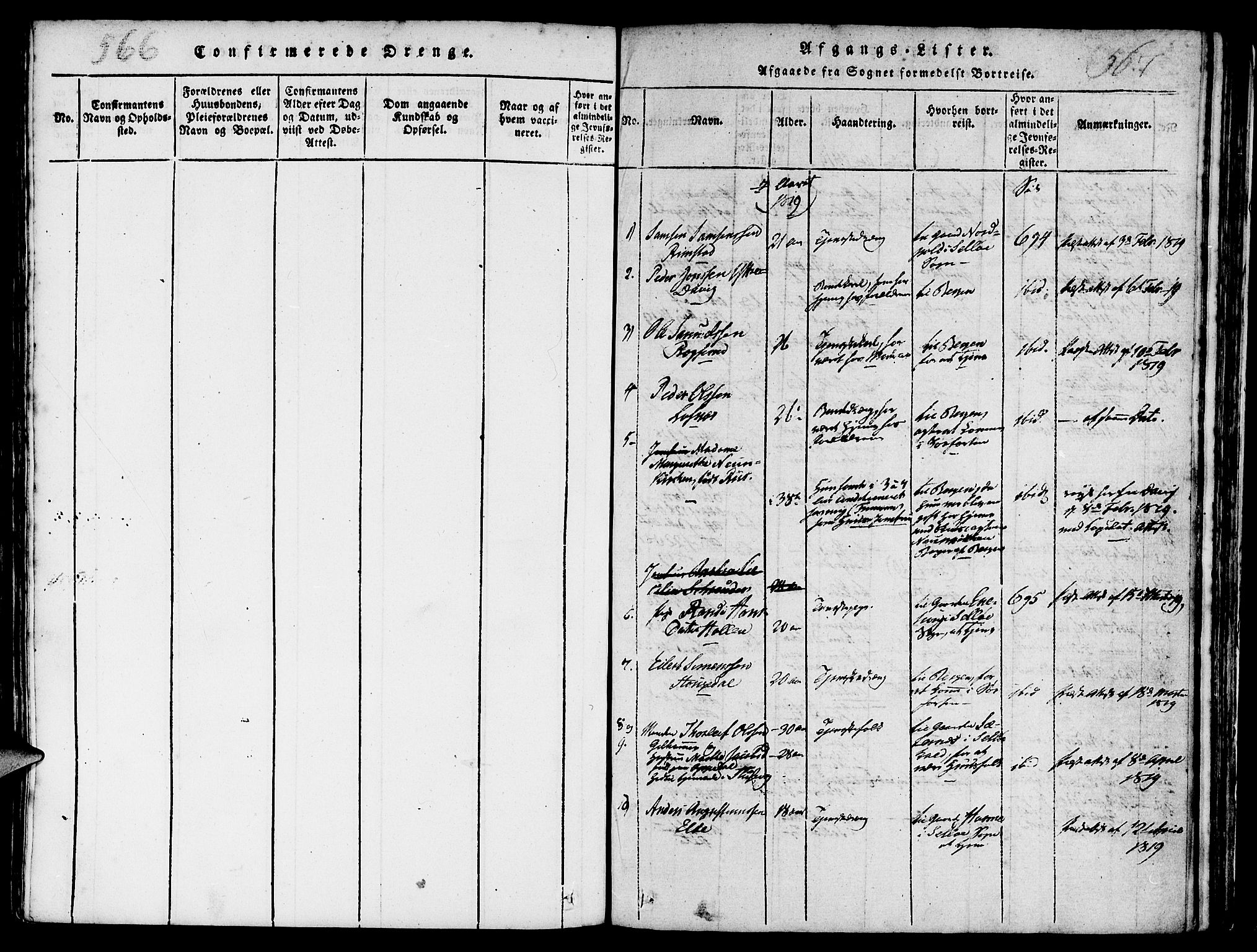 Davik sokneprestembete, AV/SAB-A-79701/H/Haa/Haaa/L0003: Parish register (official) no. A 3, 1816-1830, p. 566-567