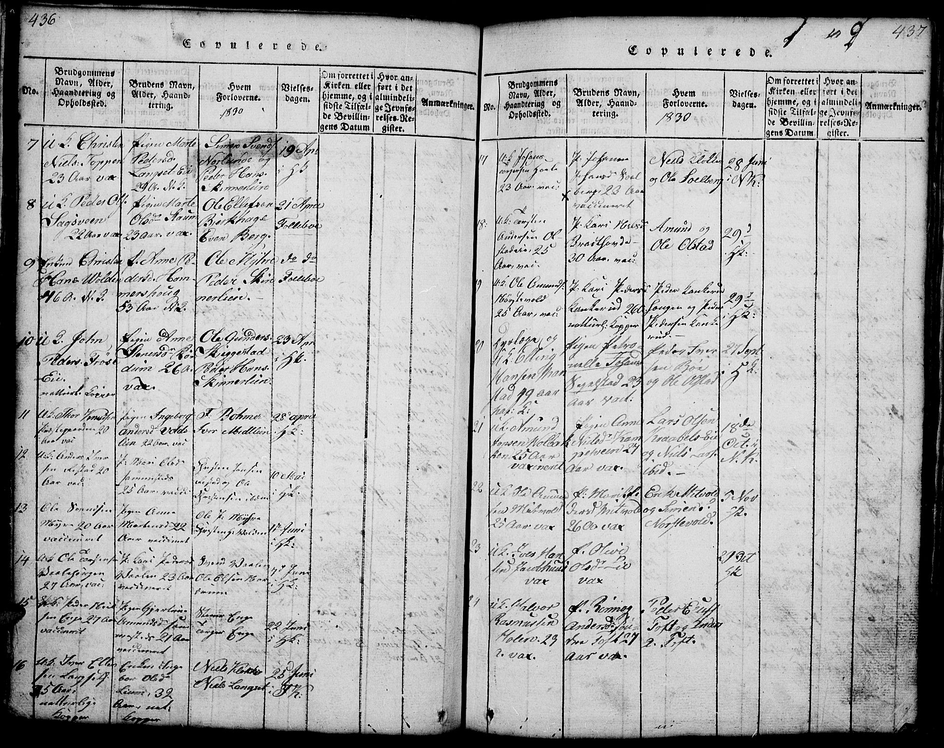 Gausdal prestekontor, SAH/PREST-090/H/Ha/Hab/L0001: Parish register (copy) no. 1, 1817-1848, p. 436-437