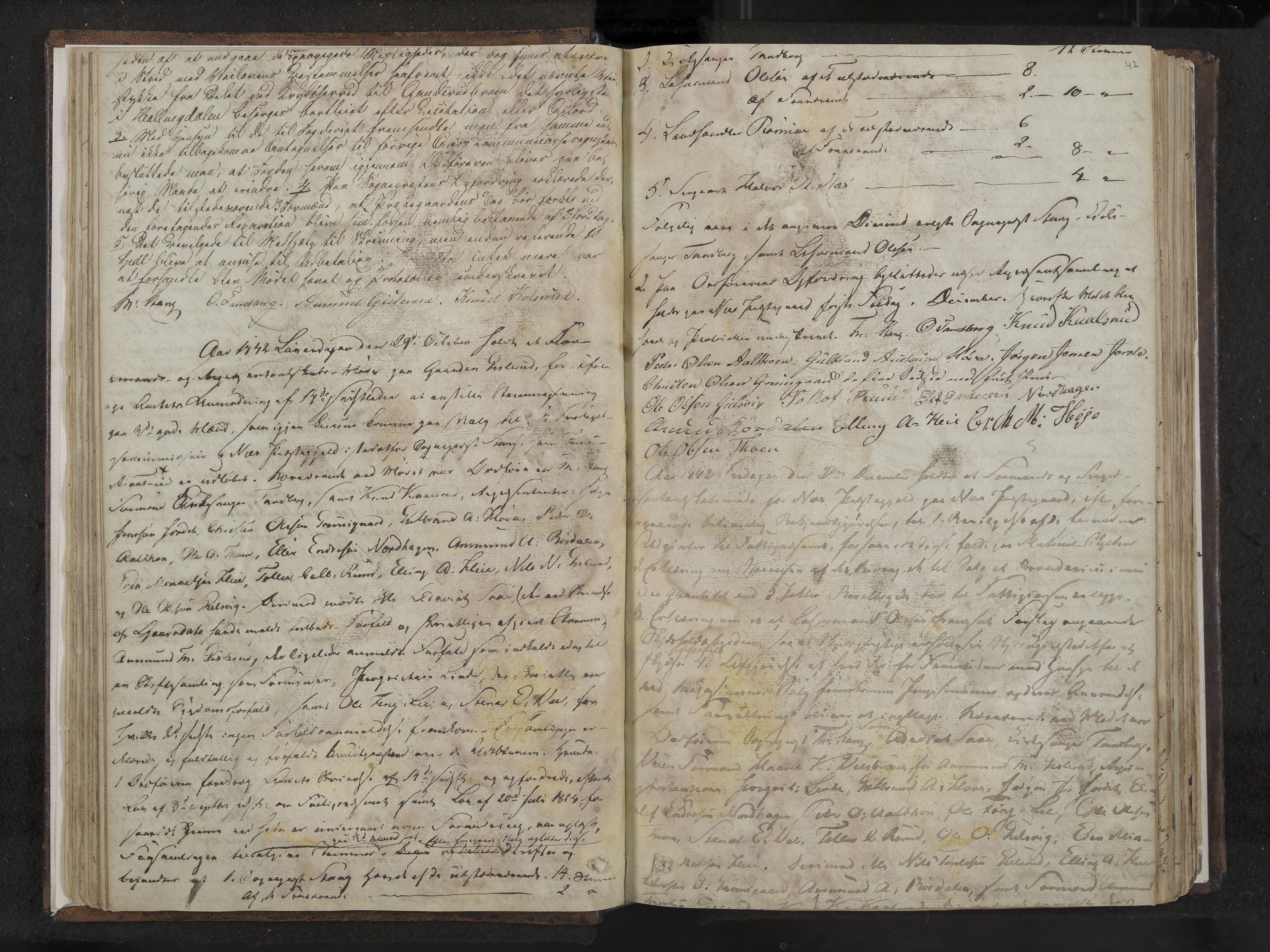 Nes formannskap og sentraladministrasjon, IKAK/0616021-1/A/Aa/L0001: Møtebok med register, 1838-1875, p. 42
