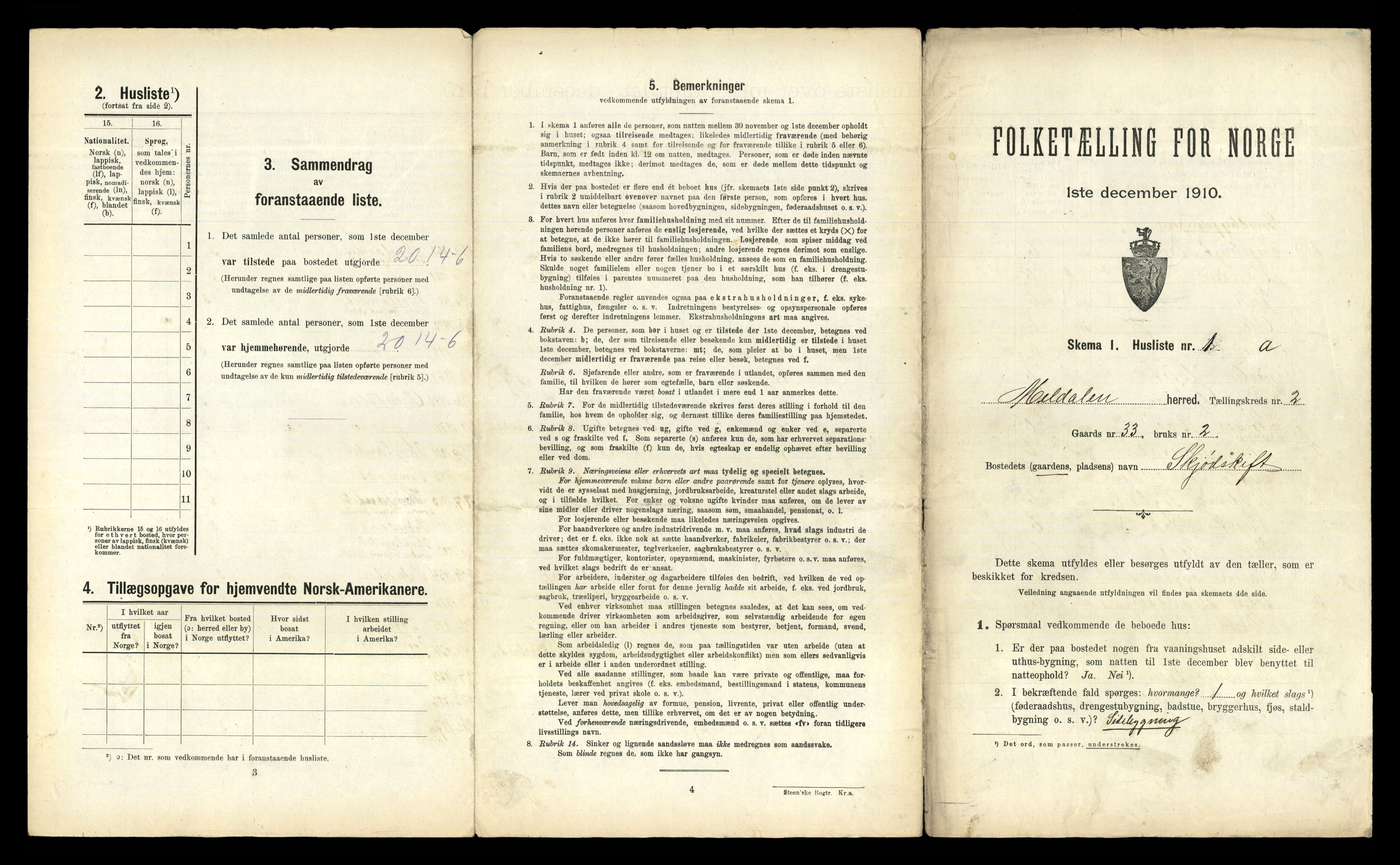 RA, 1910 census for Meldal, 1910, p. 89