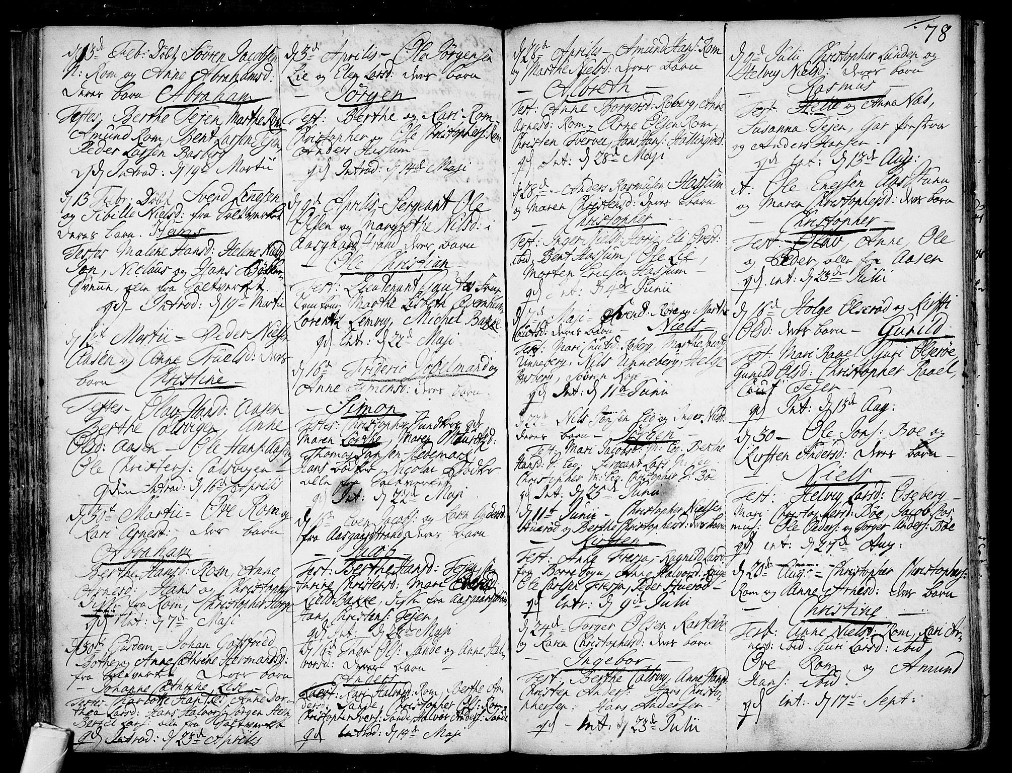 Sem kirkebøker, SAKO/A-5/F/Fb/L0001: Parish register (official) no. II 1, 1702-1764, p. 78