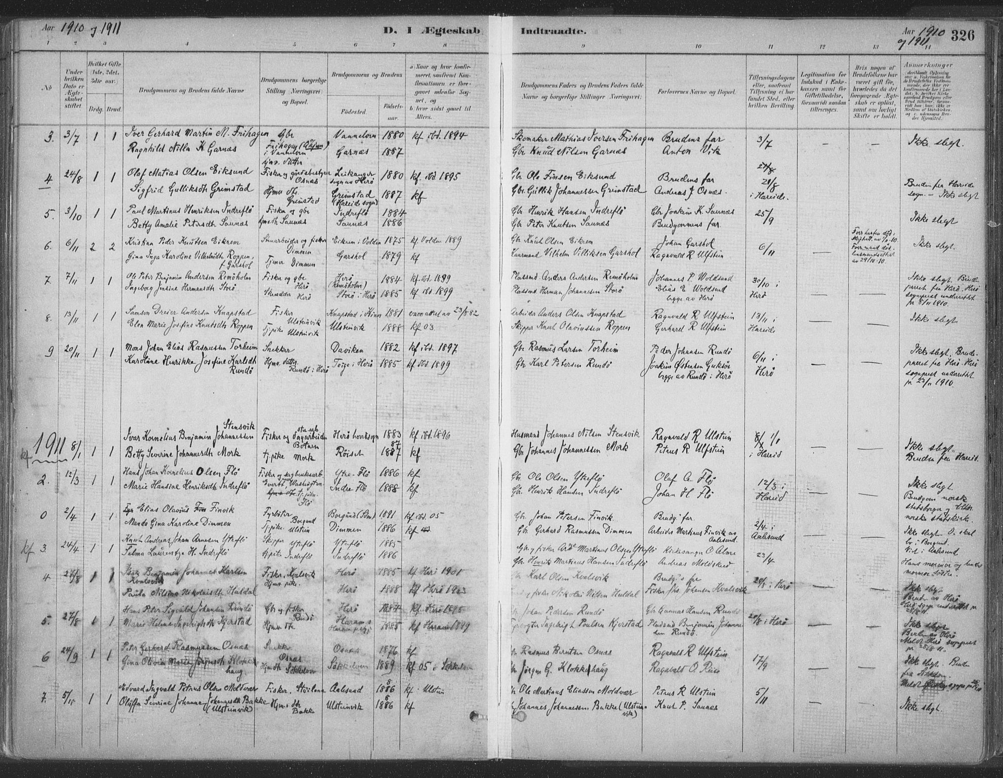 Ministerialprotokoller, klokkerbøker og fødselsregistre - Møre og Romsdal, AV/SAT-A-1454/509/L0106: Parish register (official) no. 509A04, 1883-1922, p. 326