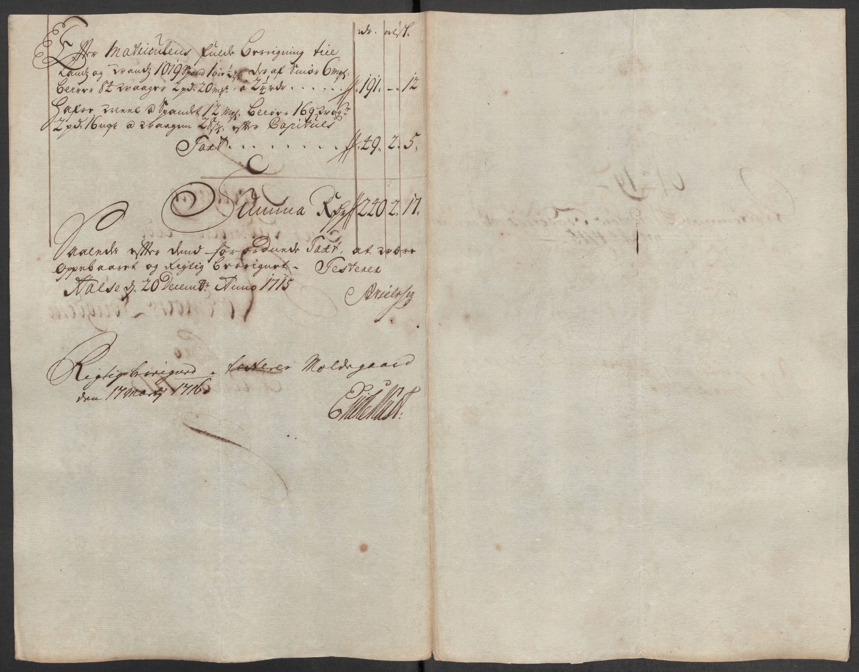 Rentekammeret inntil 1814, Reviderte regnskaper, Fogderegnskap, AV/RA-EA-4092/R56/L3748: Fogderegnskap Nordmøre, 1714-1715, p. 477