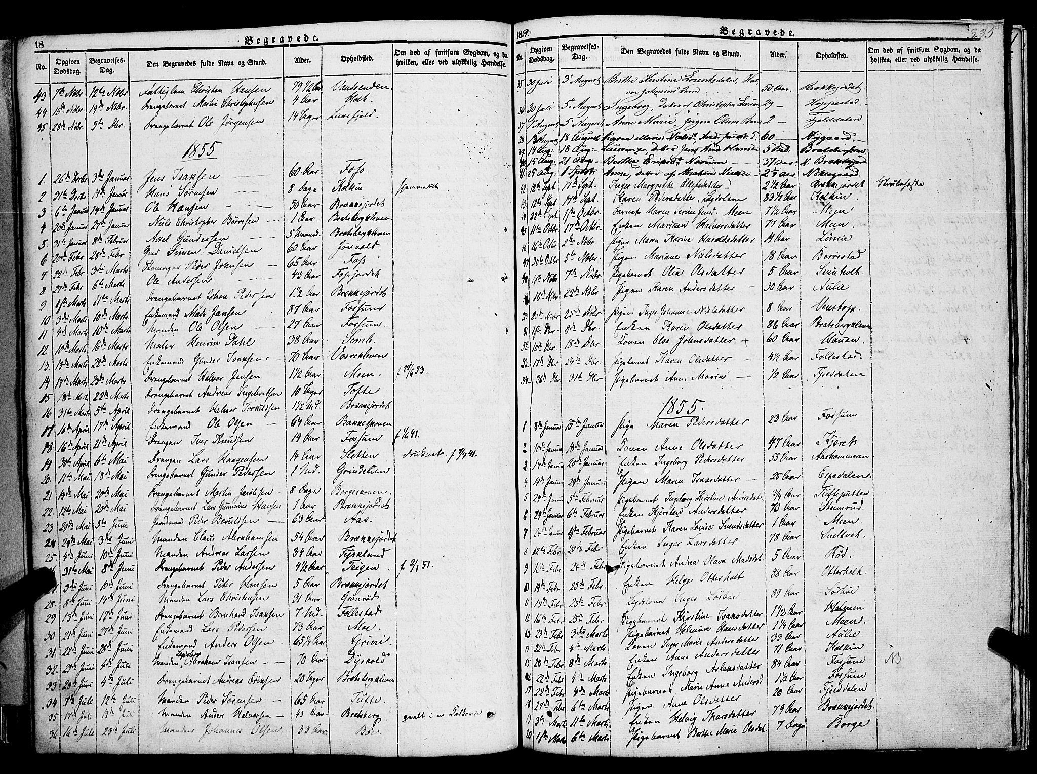 Gjerpen kirkebøker, SAKO/A-265/F/Fa/L0007b: Parish register (official) no. I 7B, 1834-1857, p. 335