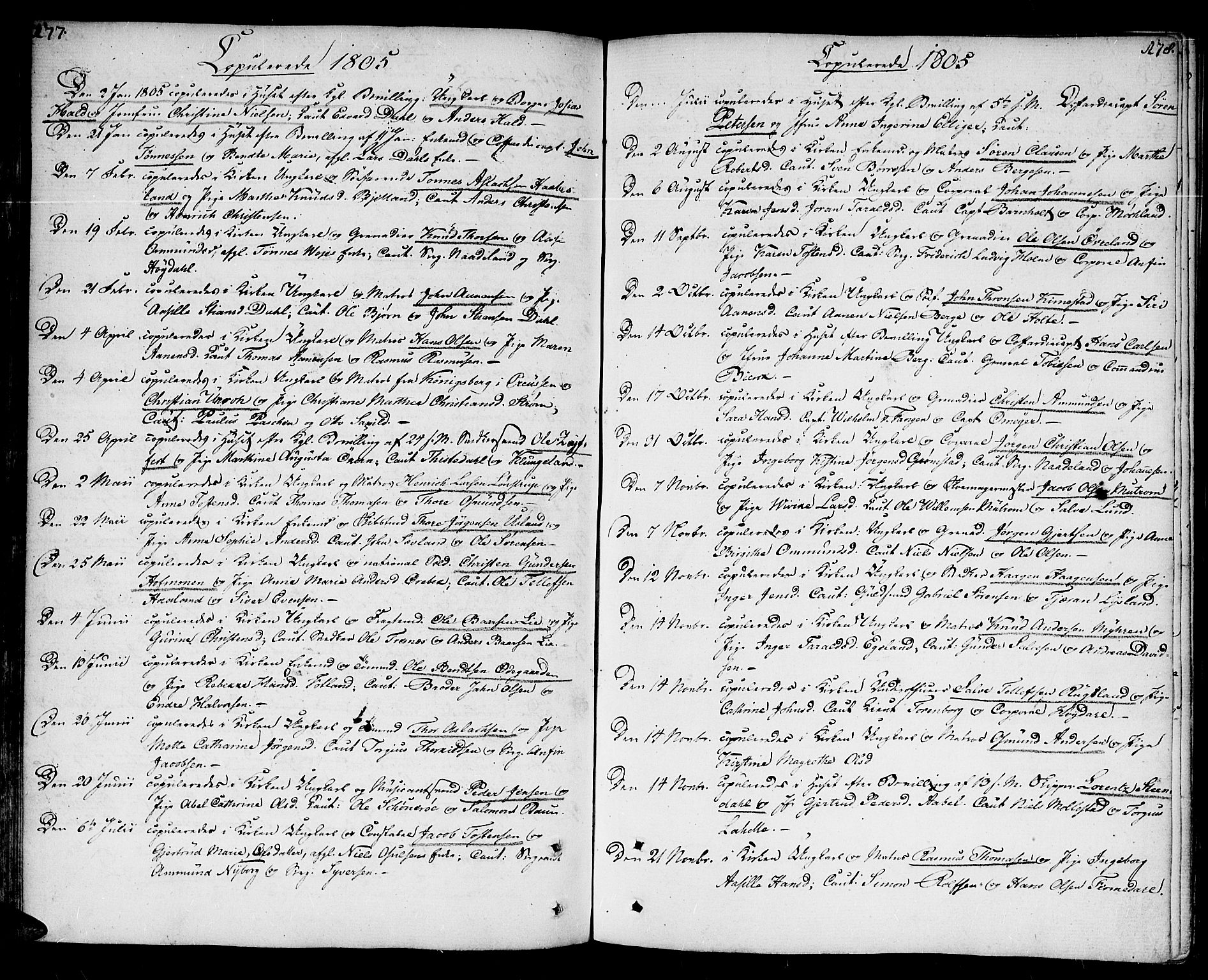 Kristiansand domprosti, SAK/1112-0006/F/Fa/L0005: Parish register (official) no. A 5, 1776-1818, p. 177-178