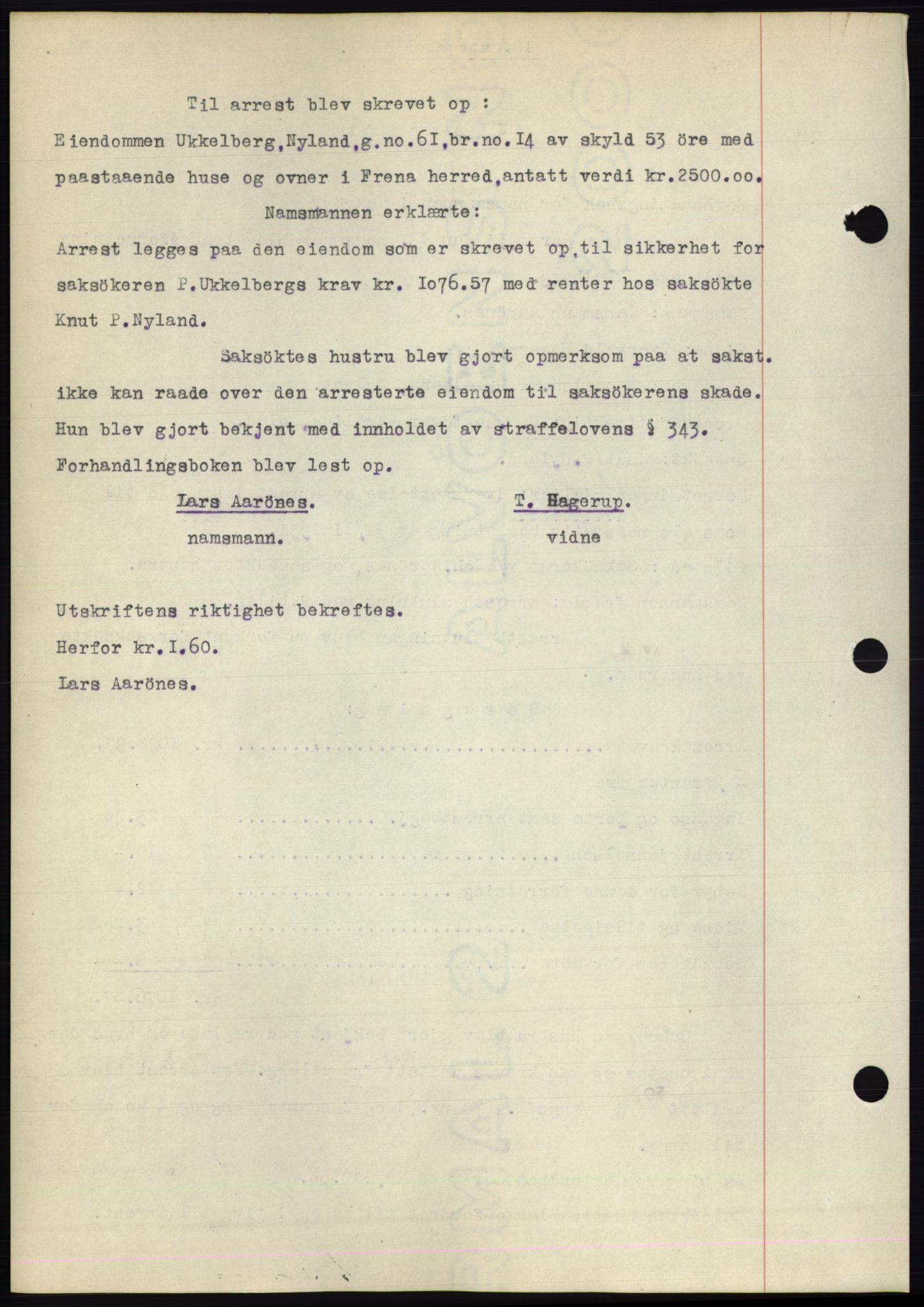 Romsdal sorenskriveri, AV/SAT-A-4149/1/2/2C/L0066: Mortgage book no. 60, 1934-1935, Deed date: 15.11.1934