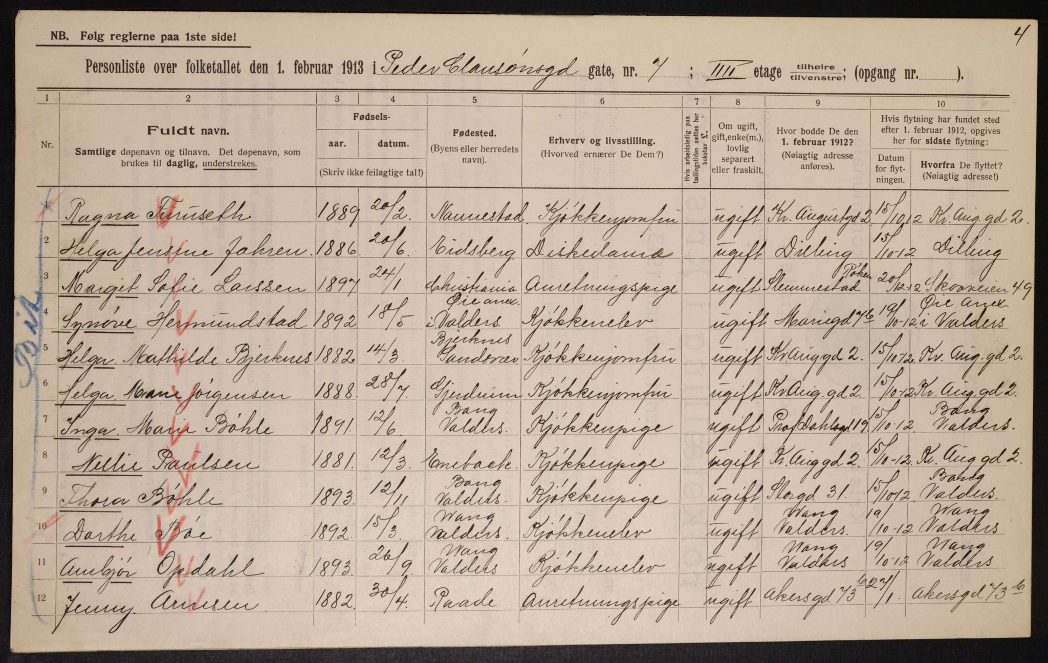 OBA, Municipal Census 1913 for Kristiania, 1913, p. 78956