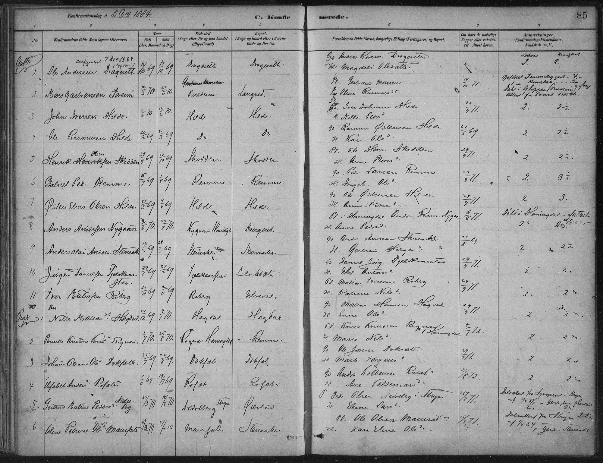 Innvik sokneprestembete, AV/SAB-A-80501: Parish register (official) no. B  1, 1879-1902, p. 85