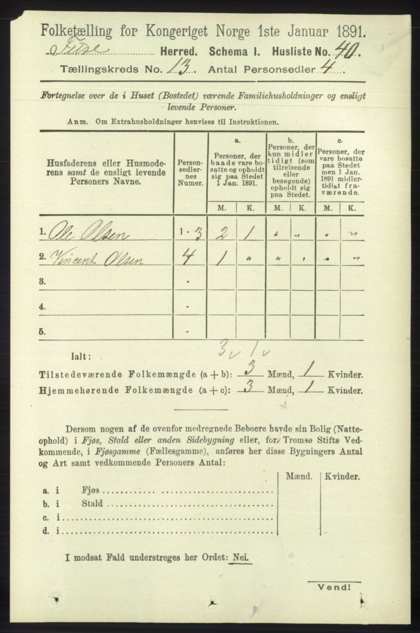 RA, 1891 census for 1241 Fusa, 1891, p. 2831