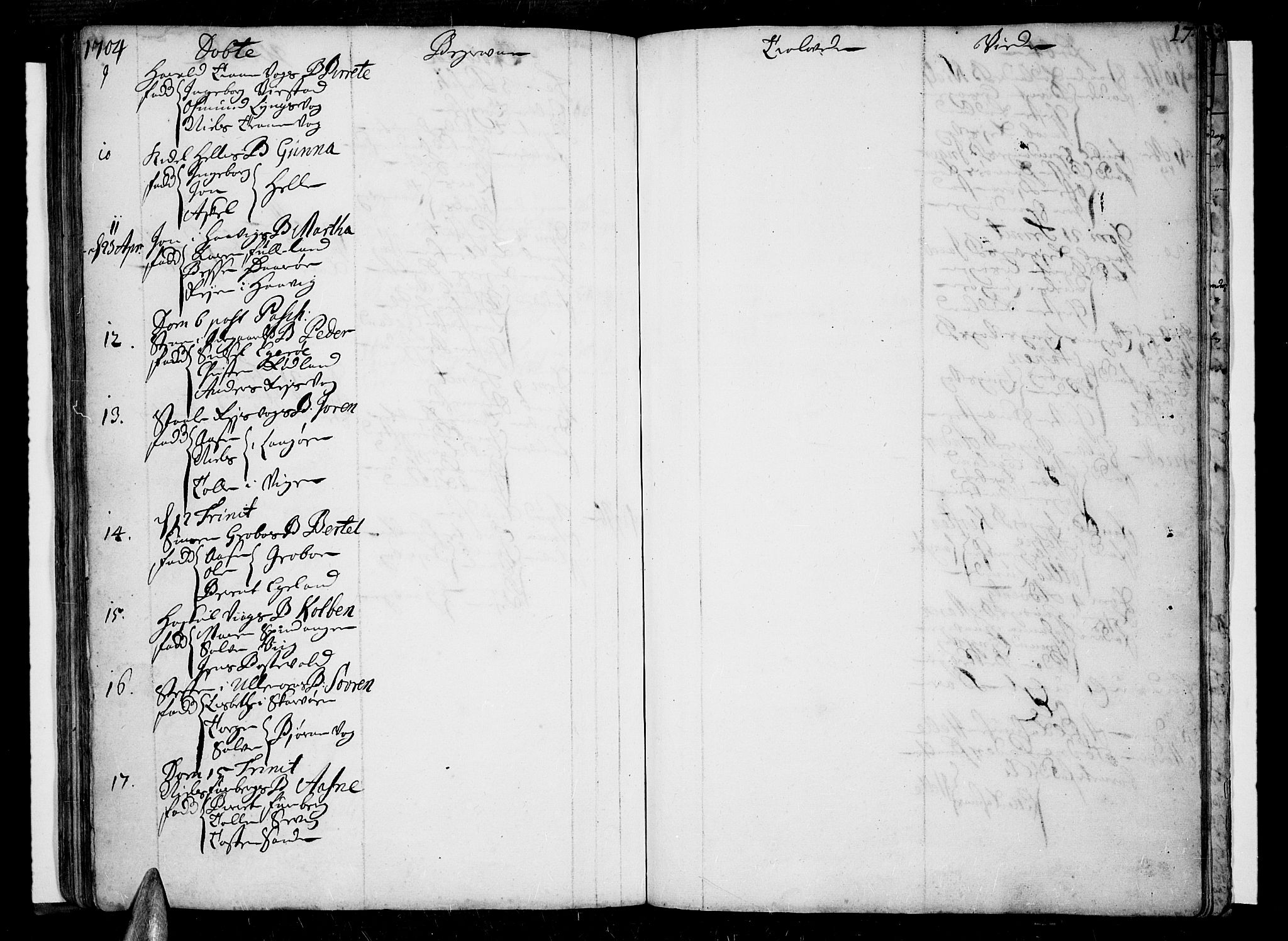 Lista sokneprestkontor, AV/SAK-1111-0027/F/Fa/L0001: Parish register (official) no. A 1 /3, 1693-1714, p. 17