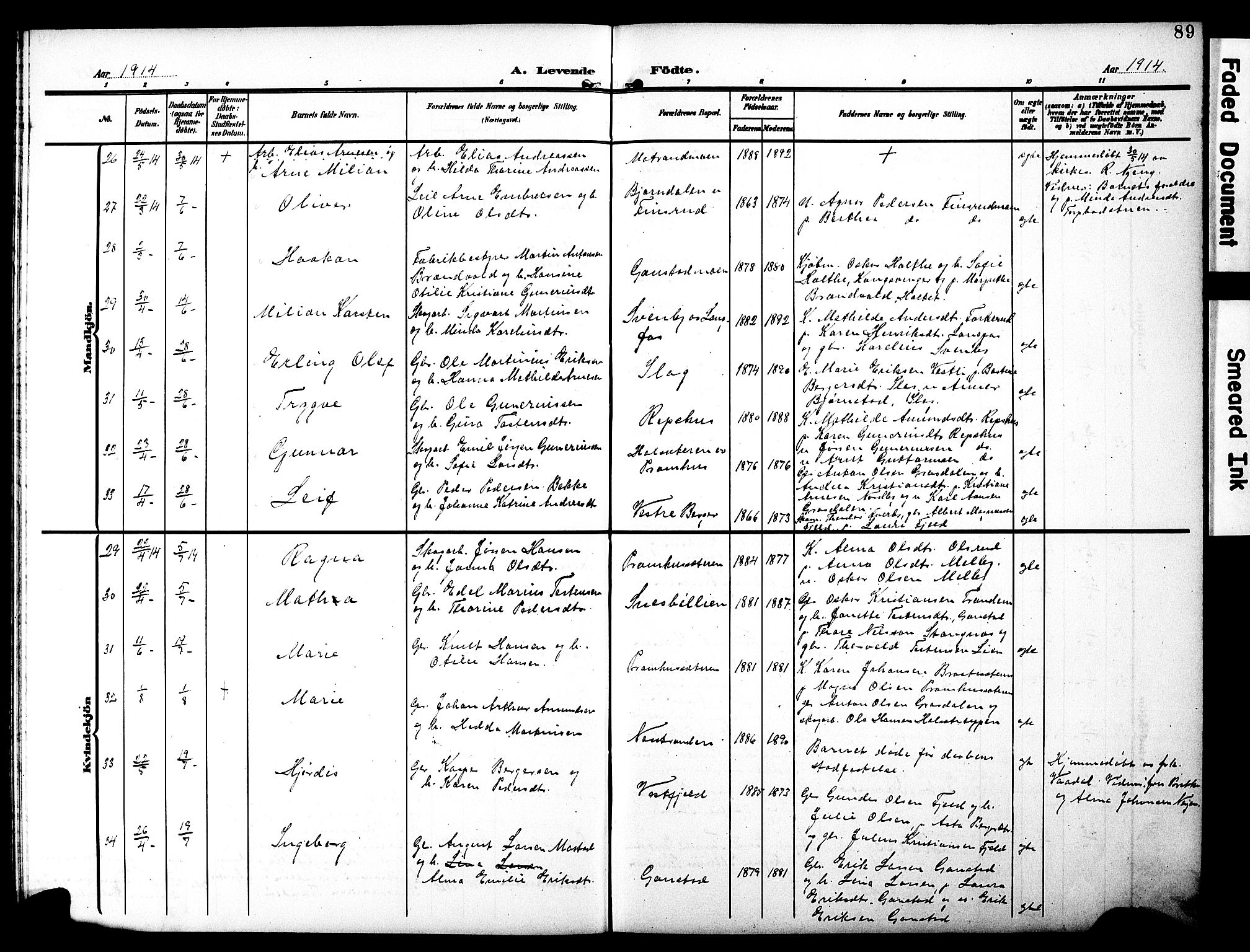 Eidskog prestekontor, SAH/PREST-026/H/Ha/Hab/L0003: Parish register (copy) no. 3, 1904-1919, p. 89