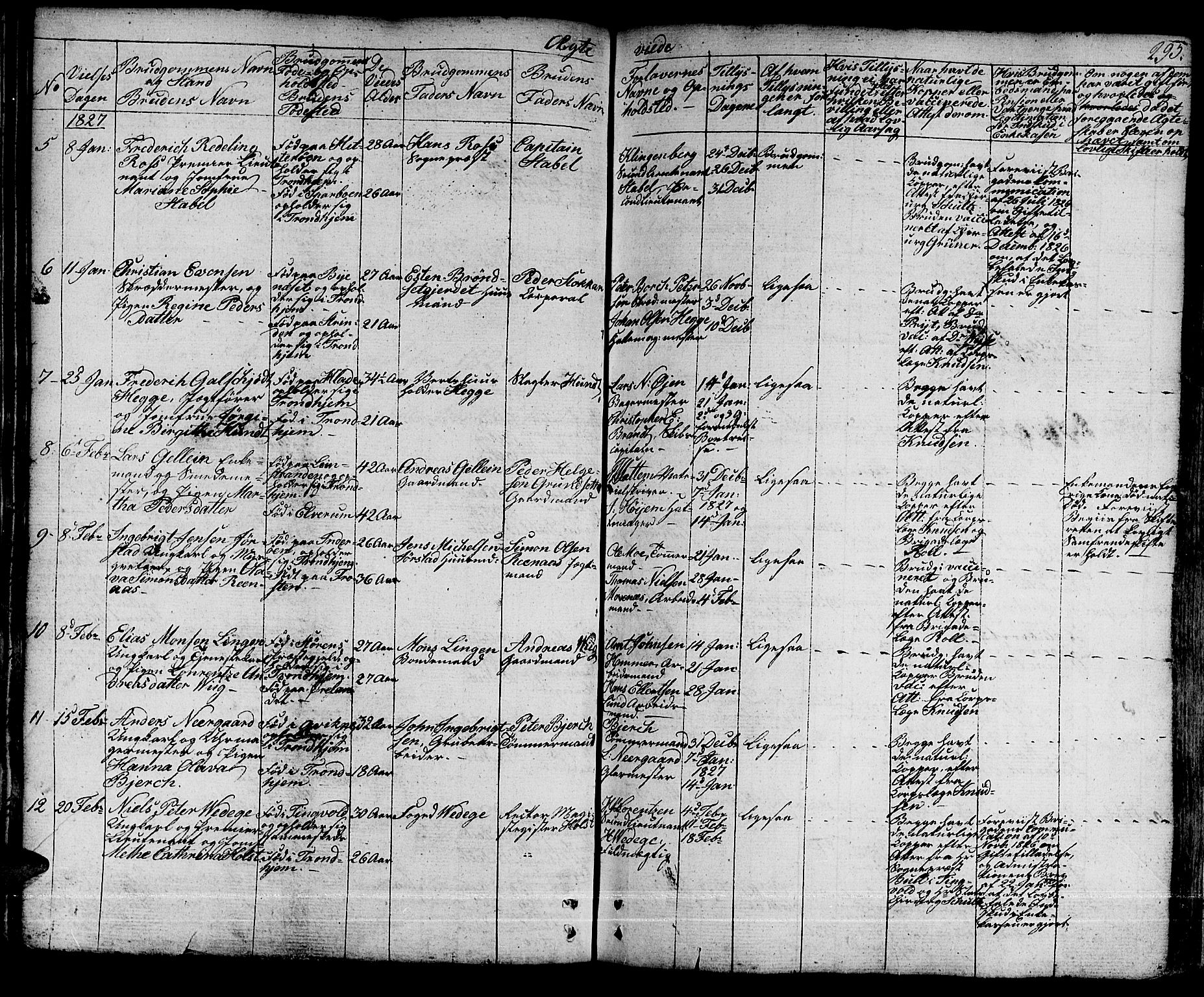 Ministerialprotokoller, klokkerbøker og fødselsregistre - Sør-Trøndelag, SAT/A-1456/601/L0045: Parish register (official) no. 601A13, 1821-1831, p. 295