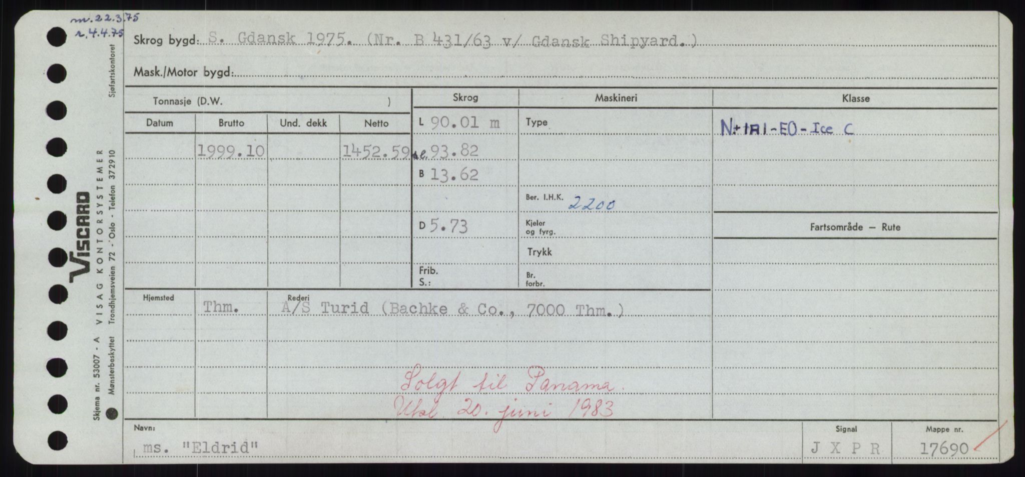 Sjøfartsdirektoratet med forløpere, Skipsmålingen, RA/S-1627/H/Hd/L0009: Fartøy, E, p. 237