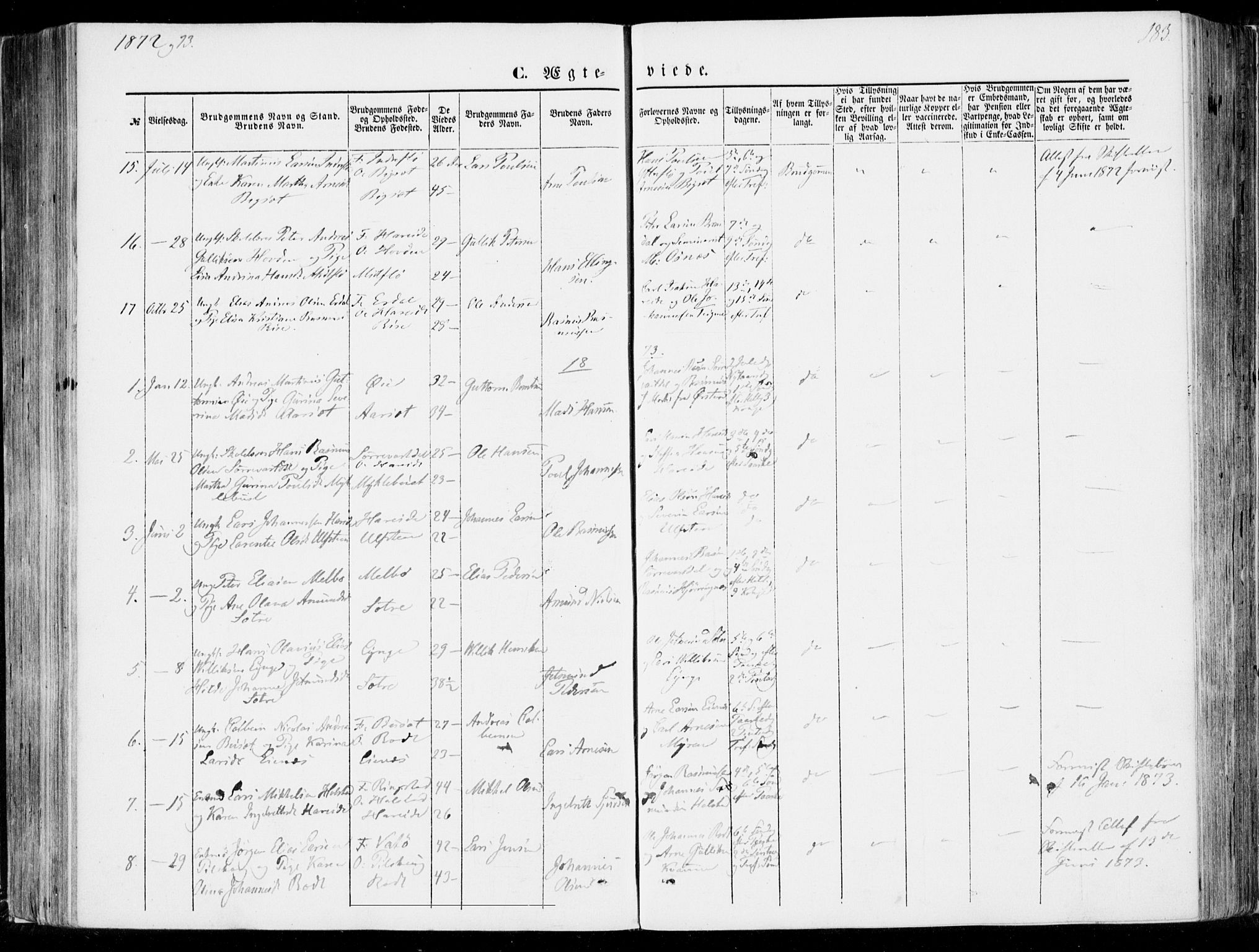 Ministerialprotokoller, klokkerbøker og fødselsregistre - Møre og Romsdal, SAT/A-1454/510/L0121: Parish register (official) no. 510A01, 1848-1877, p. 183