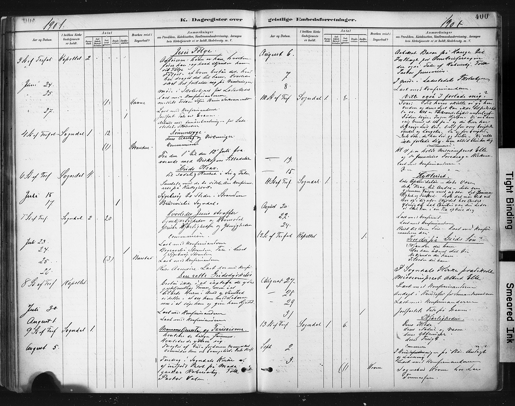 Sokndal sokneprestkontor, AV/SAST-A-101808: Parish register (official) no. A 11.2, 1887-1905, p. 400