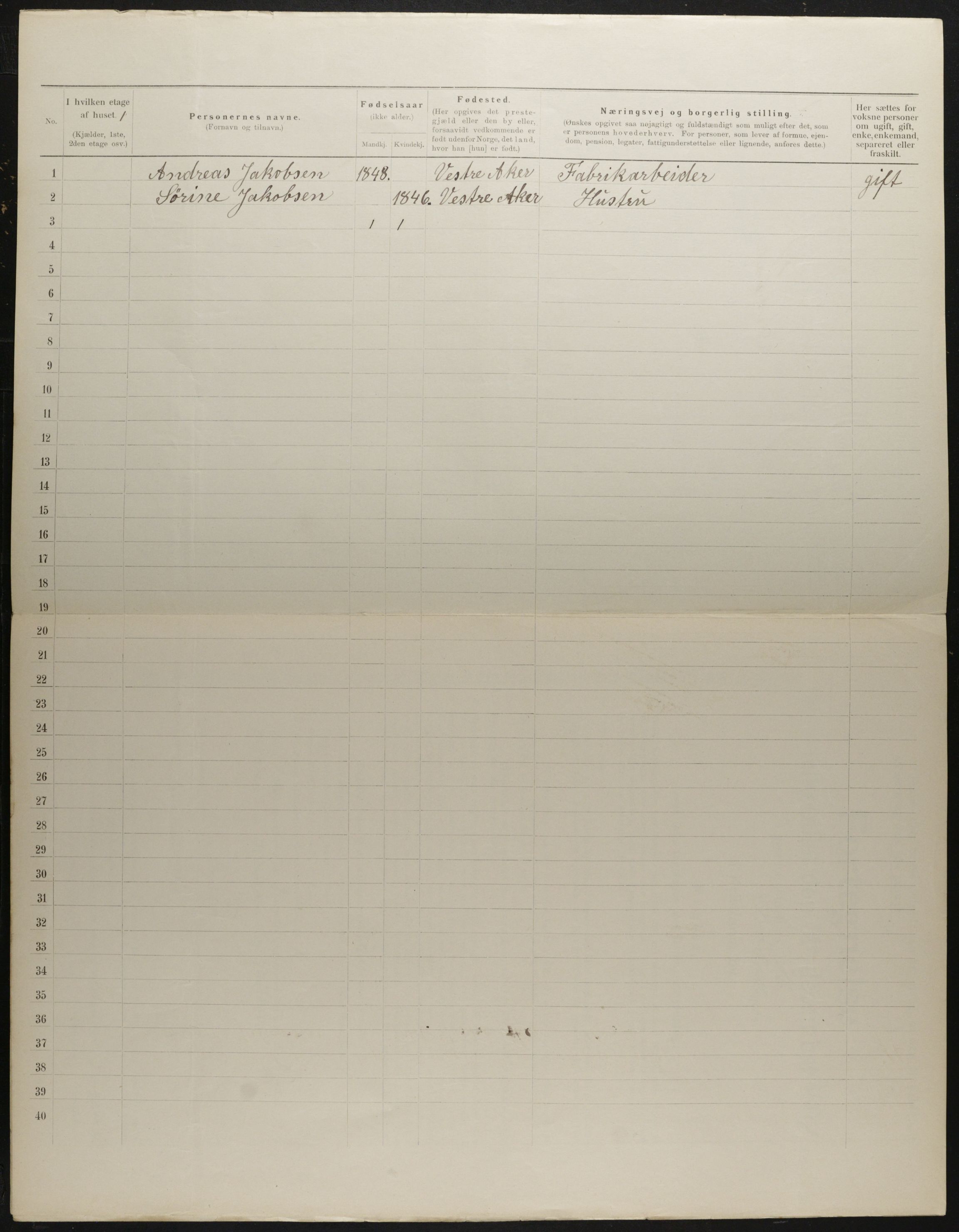 OBA, Municipal Census 1901 for Kristiania, 1901, p. 2836