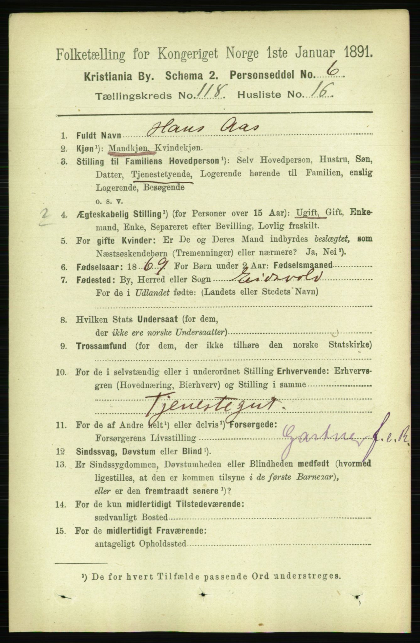 RA, 1891 census for 0301 Kristiania, 1891, p. 63480