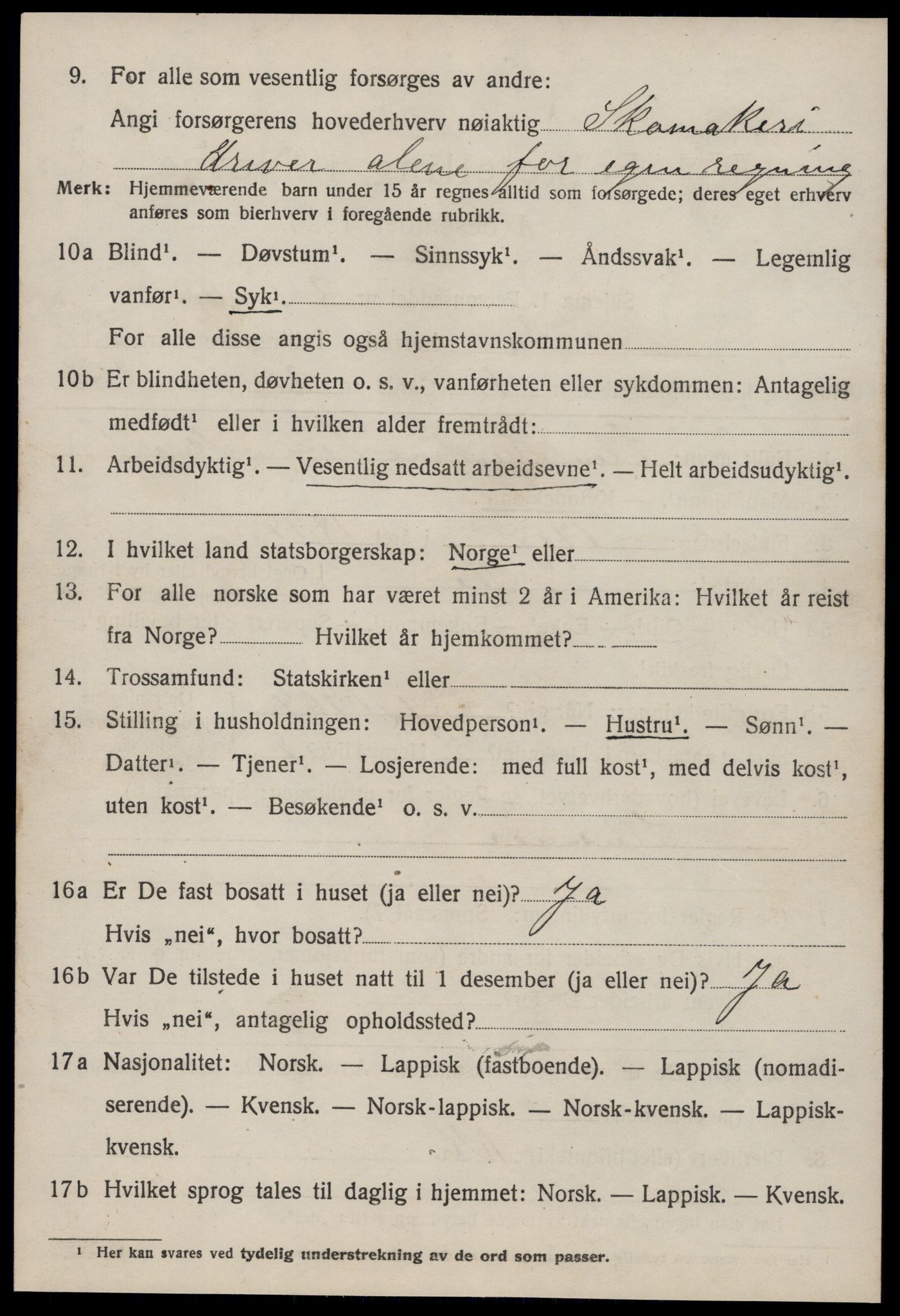 SAT, 1920 census for Å, 1920, p. 2405