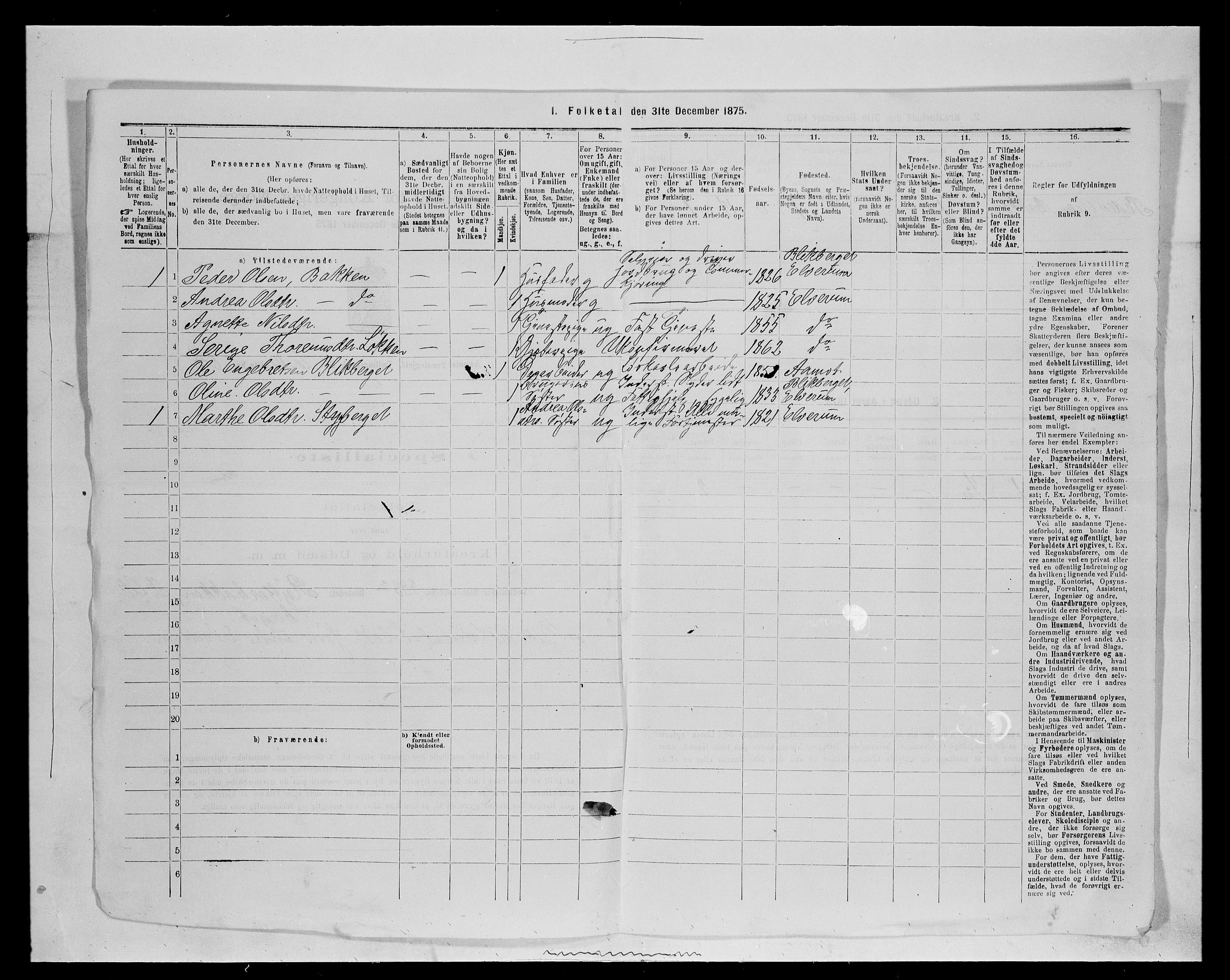 SAH, 1875 census for 0427P Elverum, 1875, p. 2521