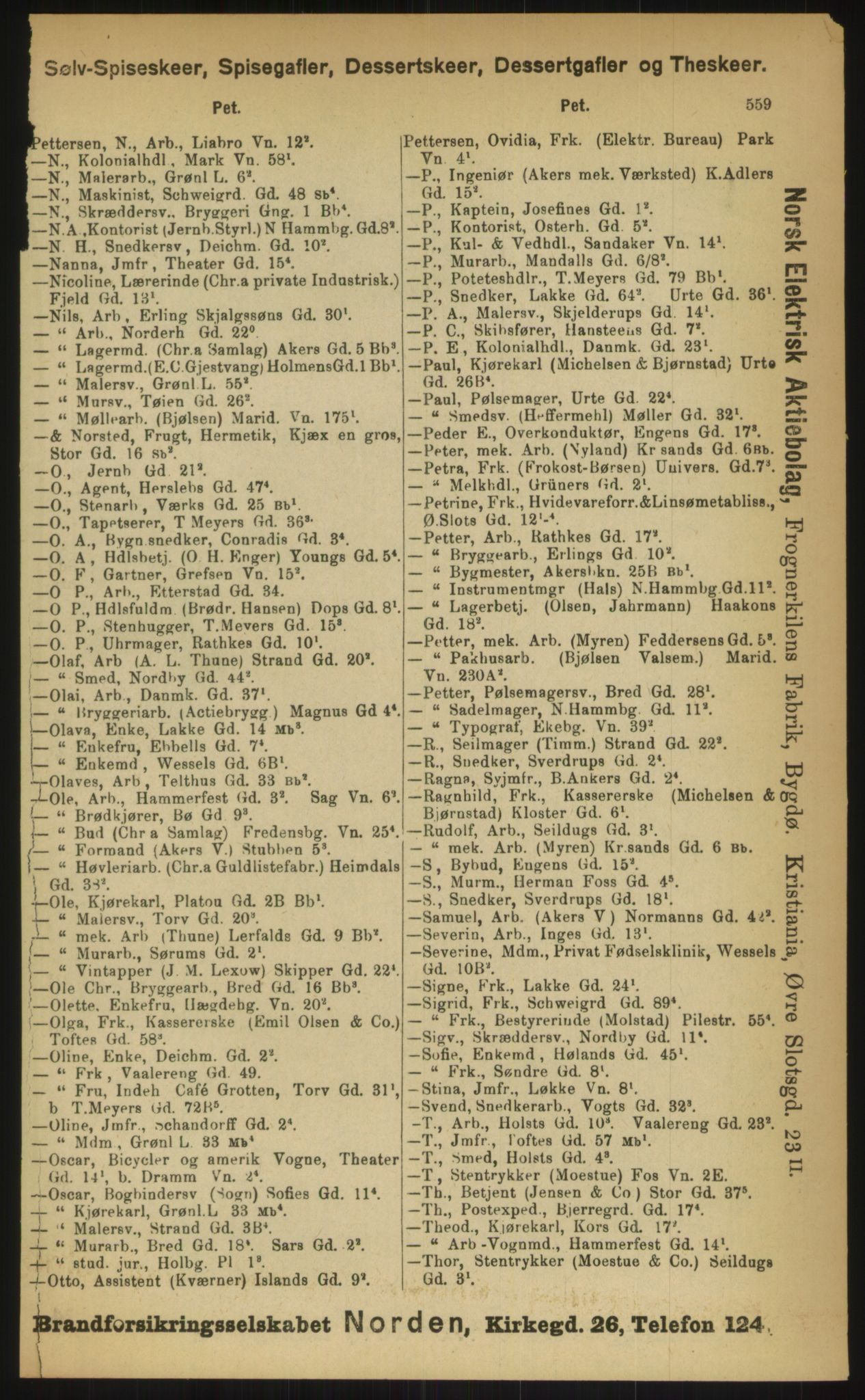 Kristiania/Oslo adressebok, PUBL/-, 1899, p. 559