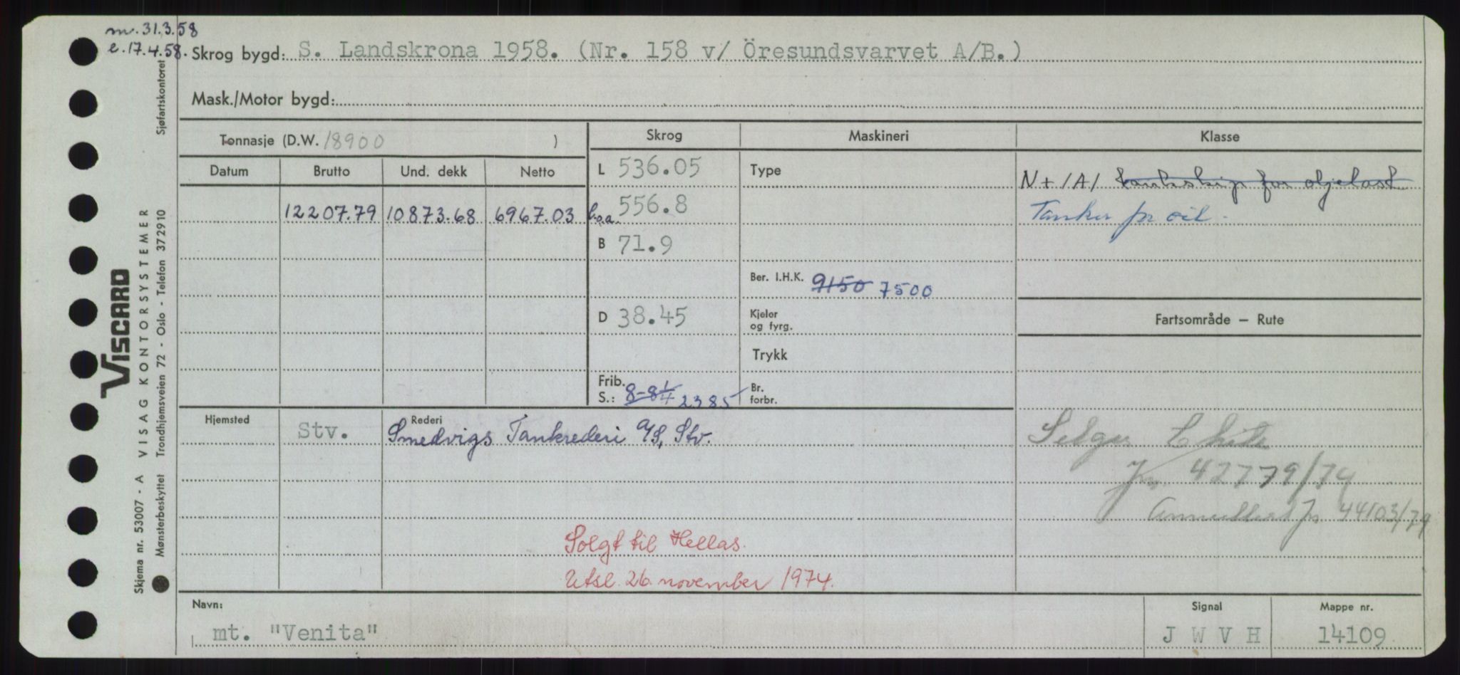 Sjøfartsdirektoratet med forløpere, Skipsmålingen, RA/S-1627/H/Hd/L0040: Fartøy, U-Ve, p. 481