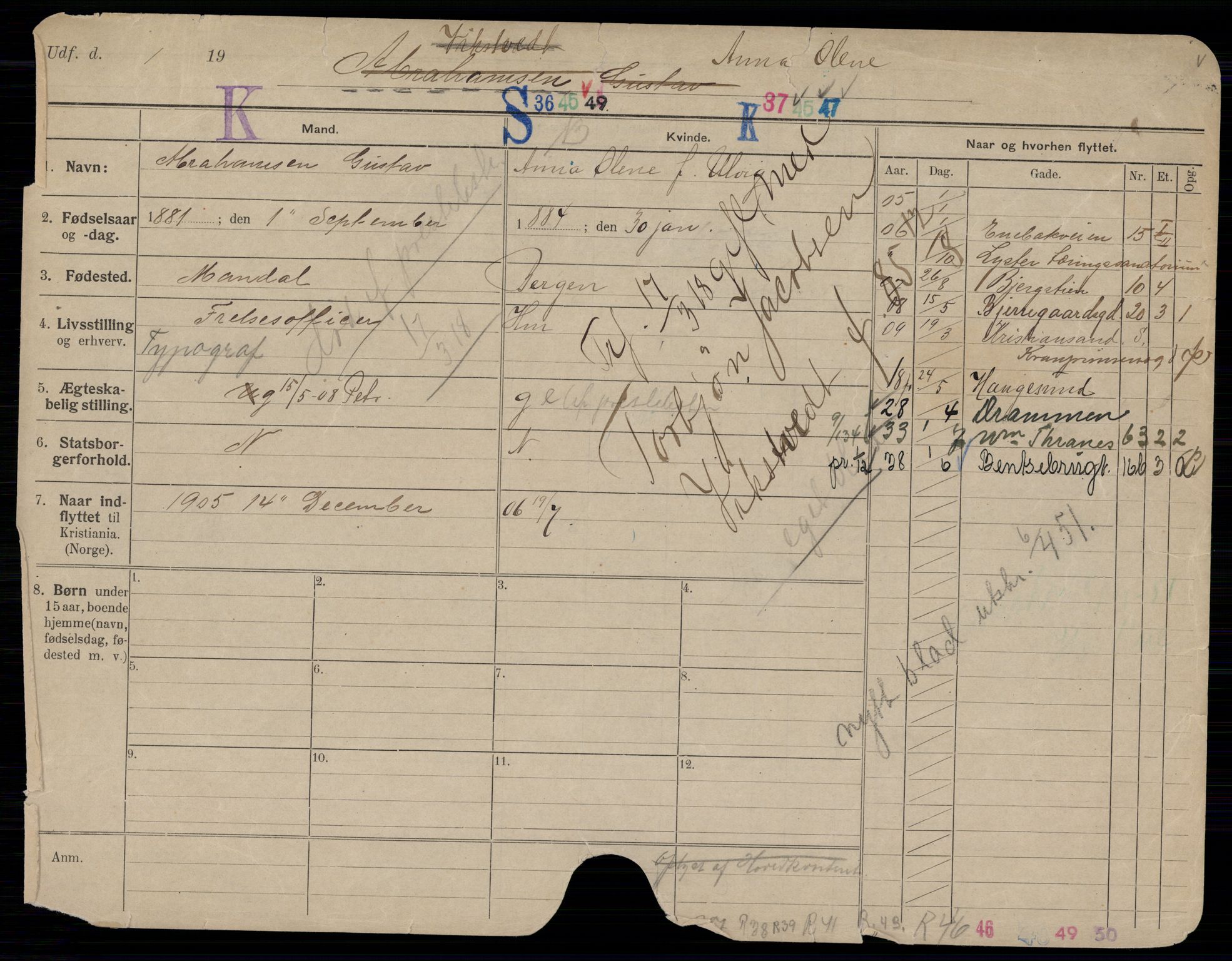 Oslo folkeregister, Registerkort, SAO/A-11715/K/Kb/L0031: A - HAL, 1918
