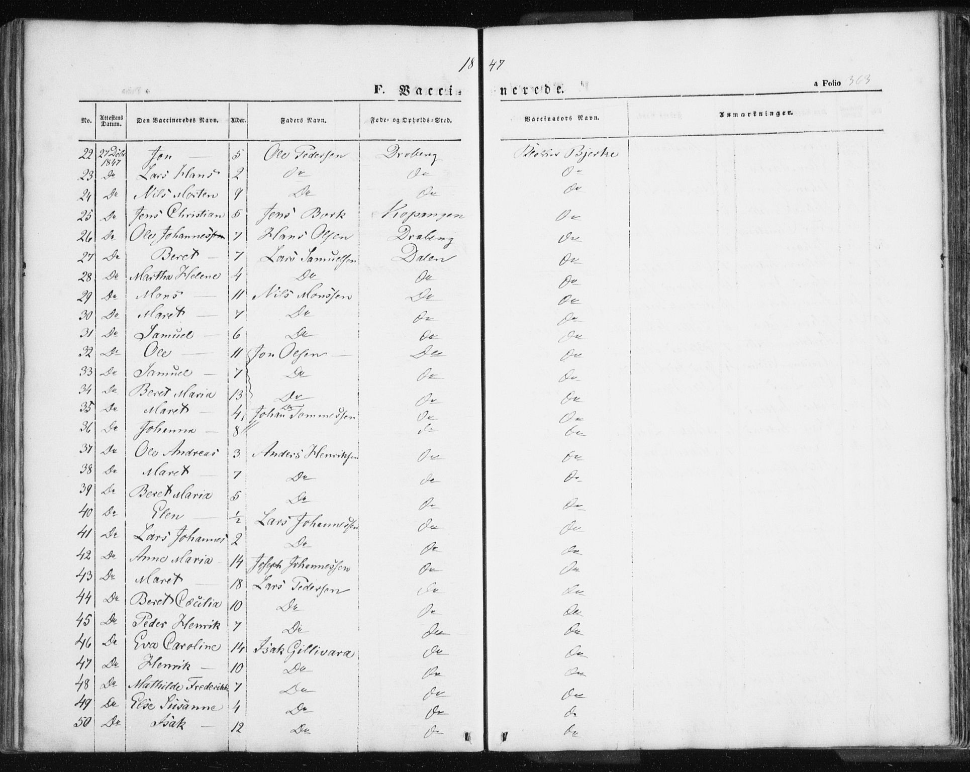 Lyngen sokneprestembete, SATØ/S-1289/H/He/Hea/L0004kirke: Parish register (official) no. 4, 1839-1858, p. 363