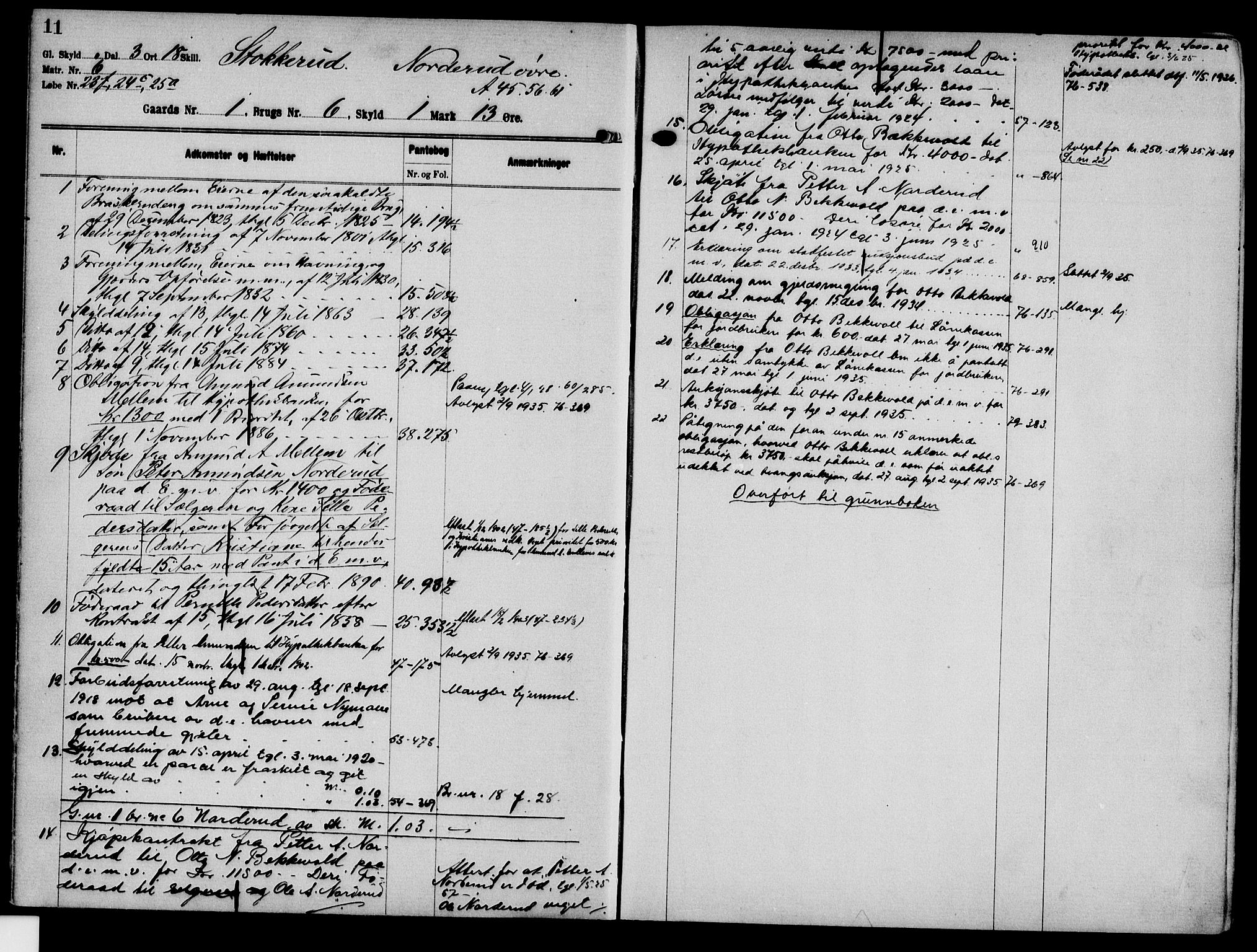 Solør tingrett, AV/SAH-TING-008/H/Ha/Hak/L0001: Mortgage register no. I, 1900-1935, p. 11