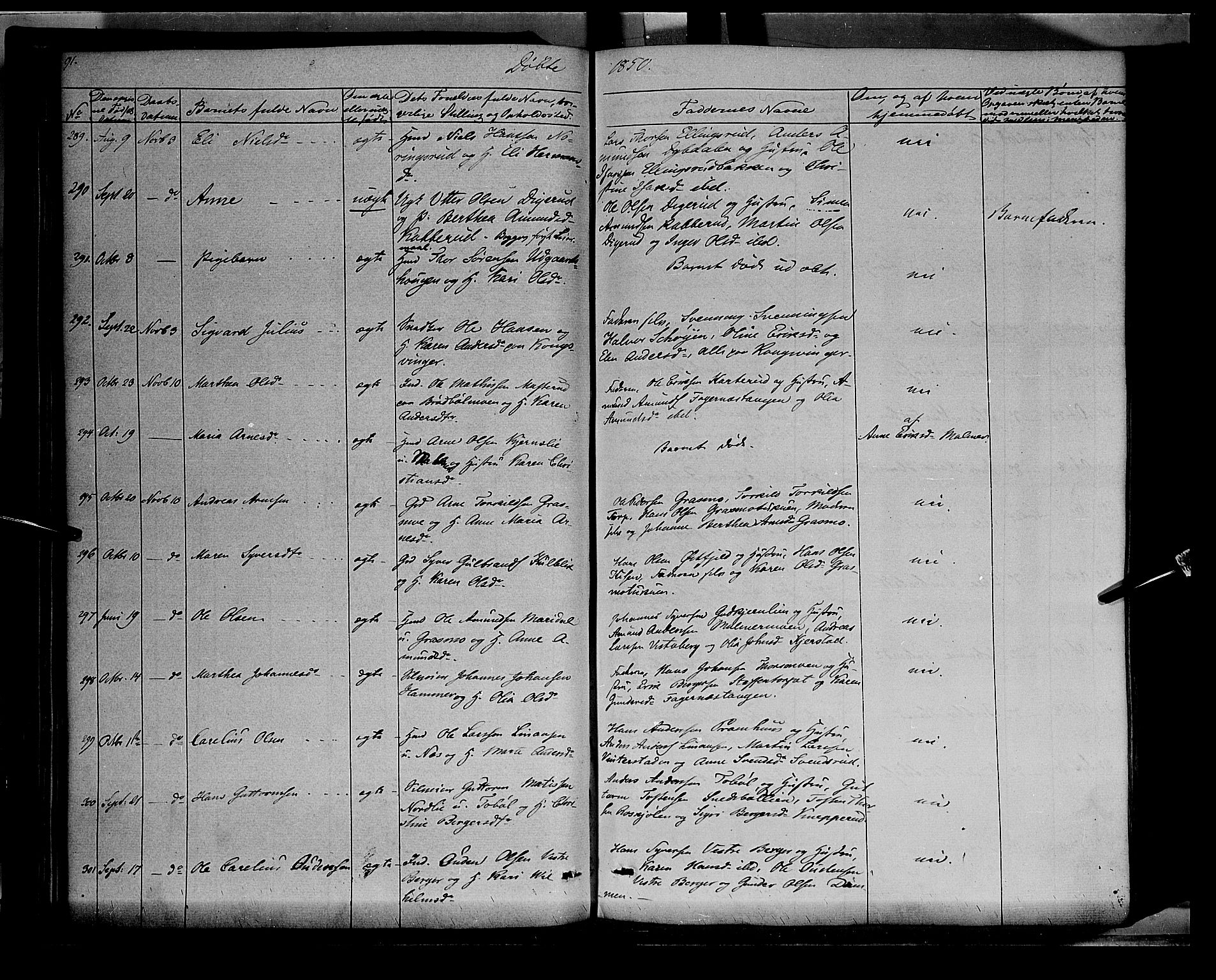 Vinger prestekontor, SAH/PREST-024/H/Ha/Haa/L0009: Parish register (official) no. 9, 1847-1855, p. 91