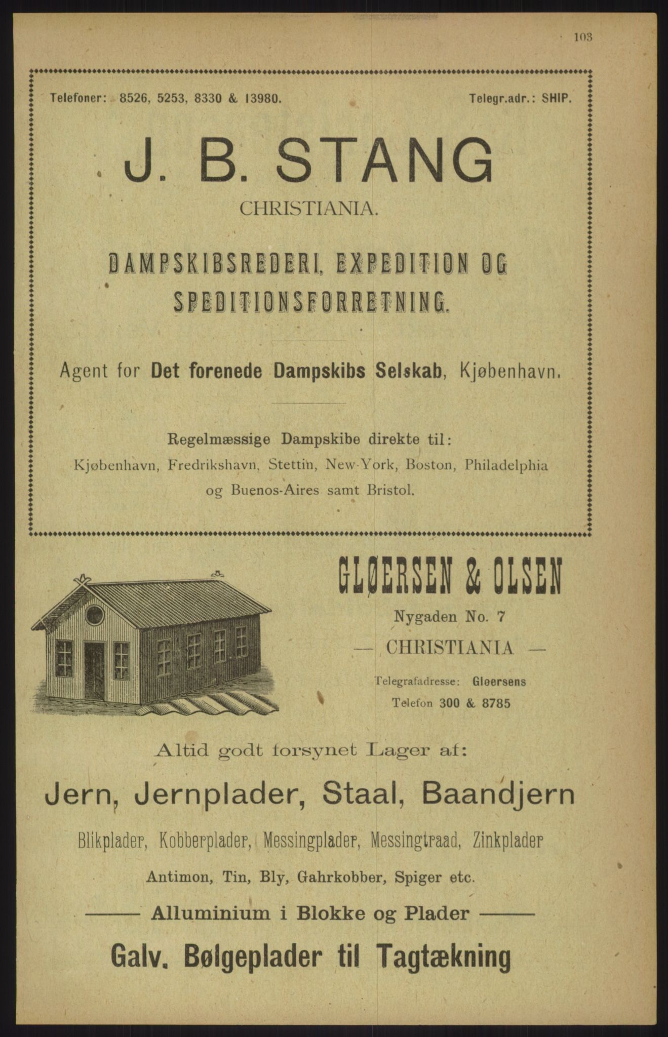 Kristiania/Oslo adressebok, PUBL/-, 1911, p. 103