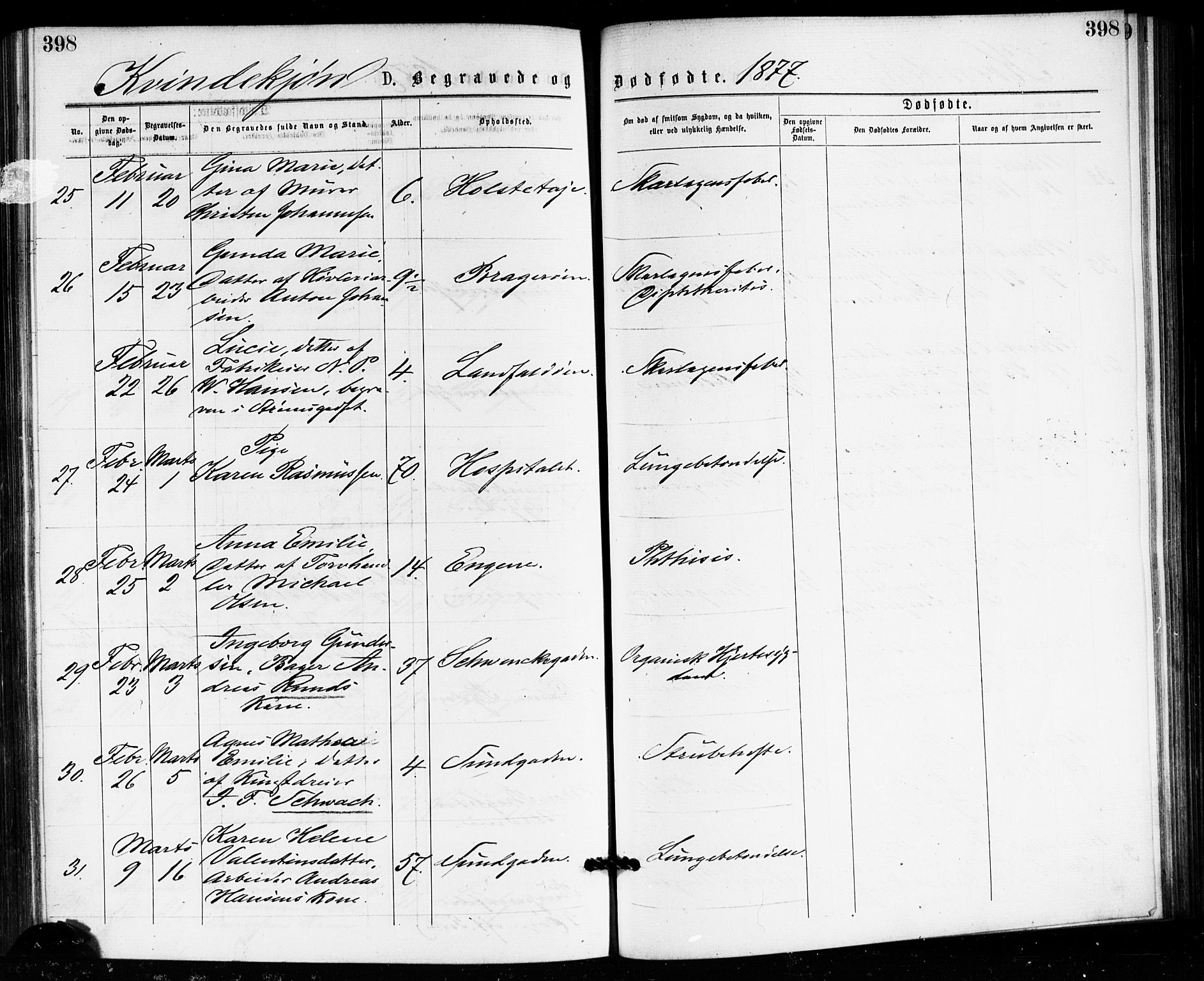 Bragernes kirkebøker, AV/SAKO-A-6/F/Fb/L0005: Parish register (official) no. II 5, 1875-1877, p. 398