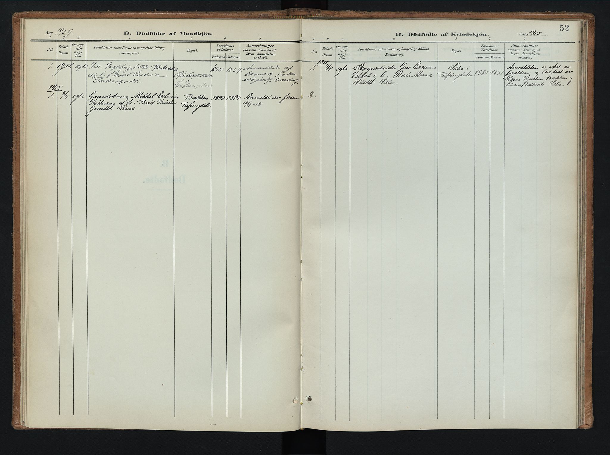 Tolga prestekontor, SAH/PREST-062/K/L0010: Parish register (official) no. 10, 1901-1915, p. 52