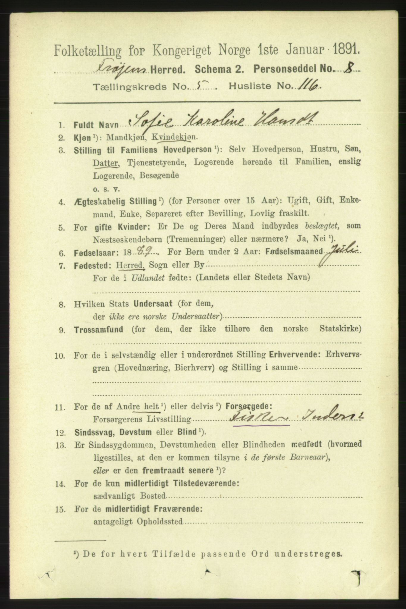 RA, 1891 census for 1619 Frøya, 1891, p. 4056