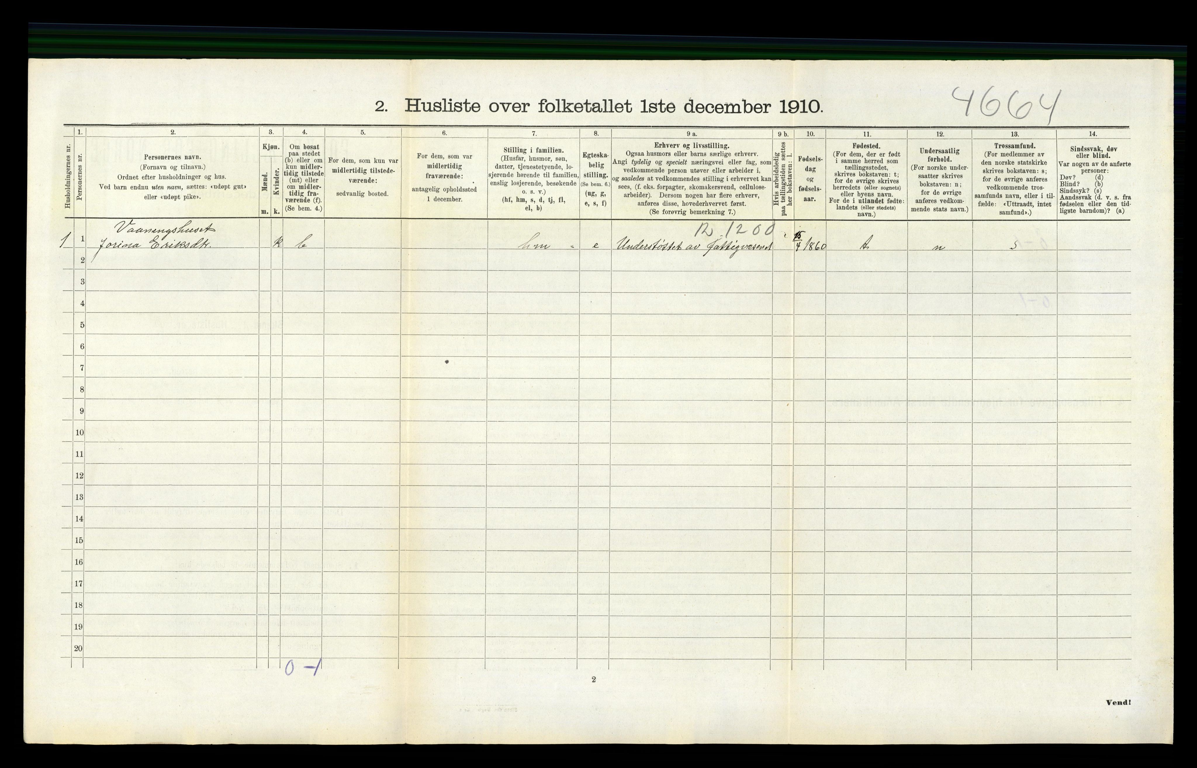 RA, 1910 census for Forsand, 1910, p. 270