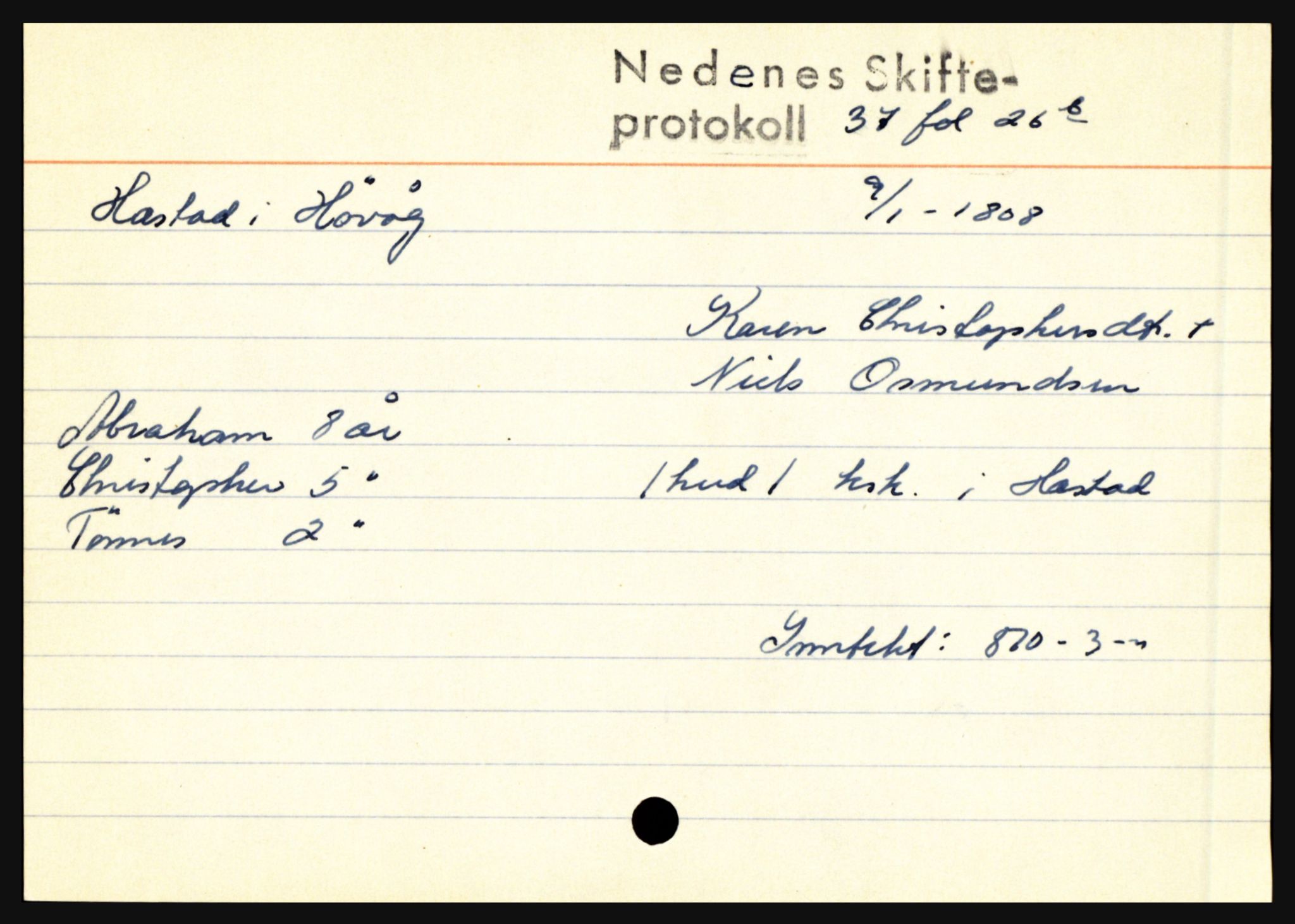 Nedenes sorenskriveri før 1824, AV/SAK-1221-0007/H, p. 13409