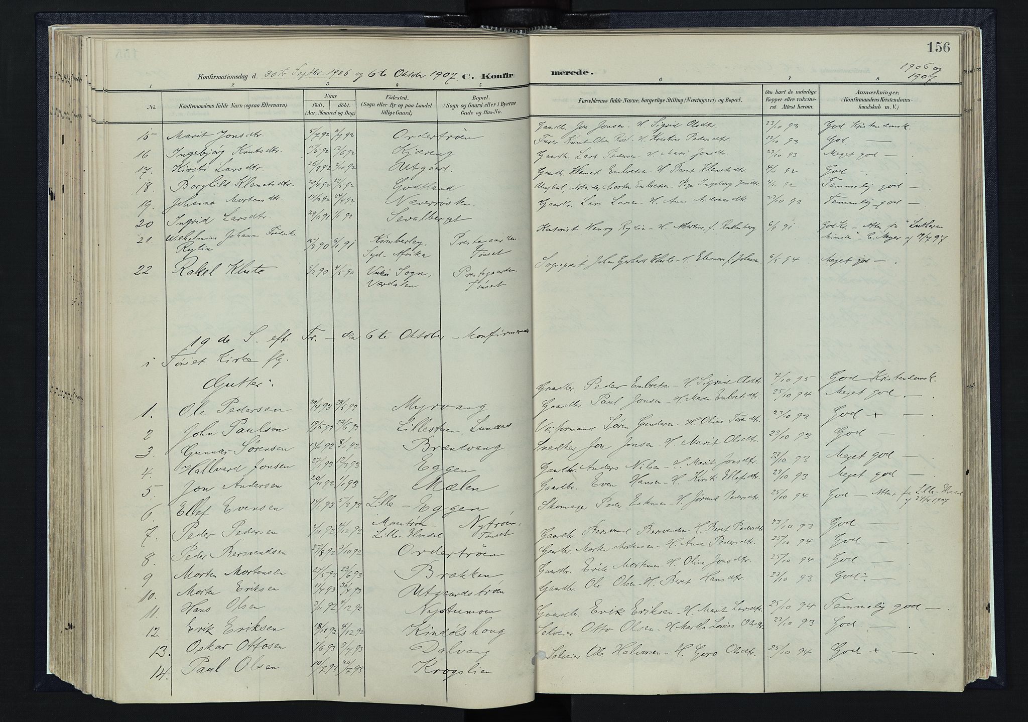 Tynset prestekontor, AV/SAH-PREST-058/H/Ha/Haa/L0025: Parish register (official) no. 25, 1900-1914, p. 156