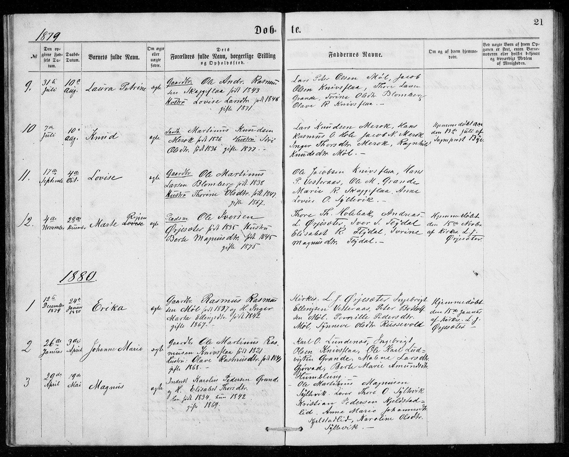 Ministerialprotokoller, klokkerbøker og fødselsregistre - Møre og Romsdal, SAT/A-1454/518/L0235: Parish register (copy) no. 518C02, 1867-1888, p. 21