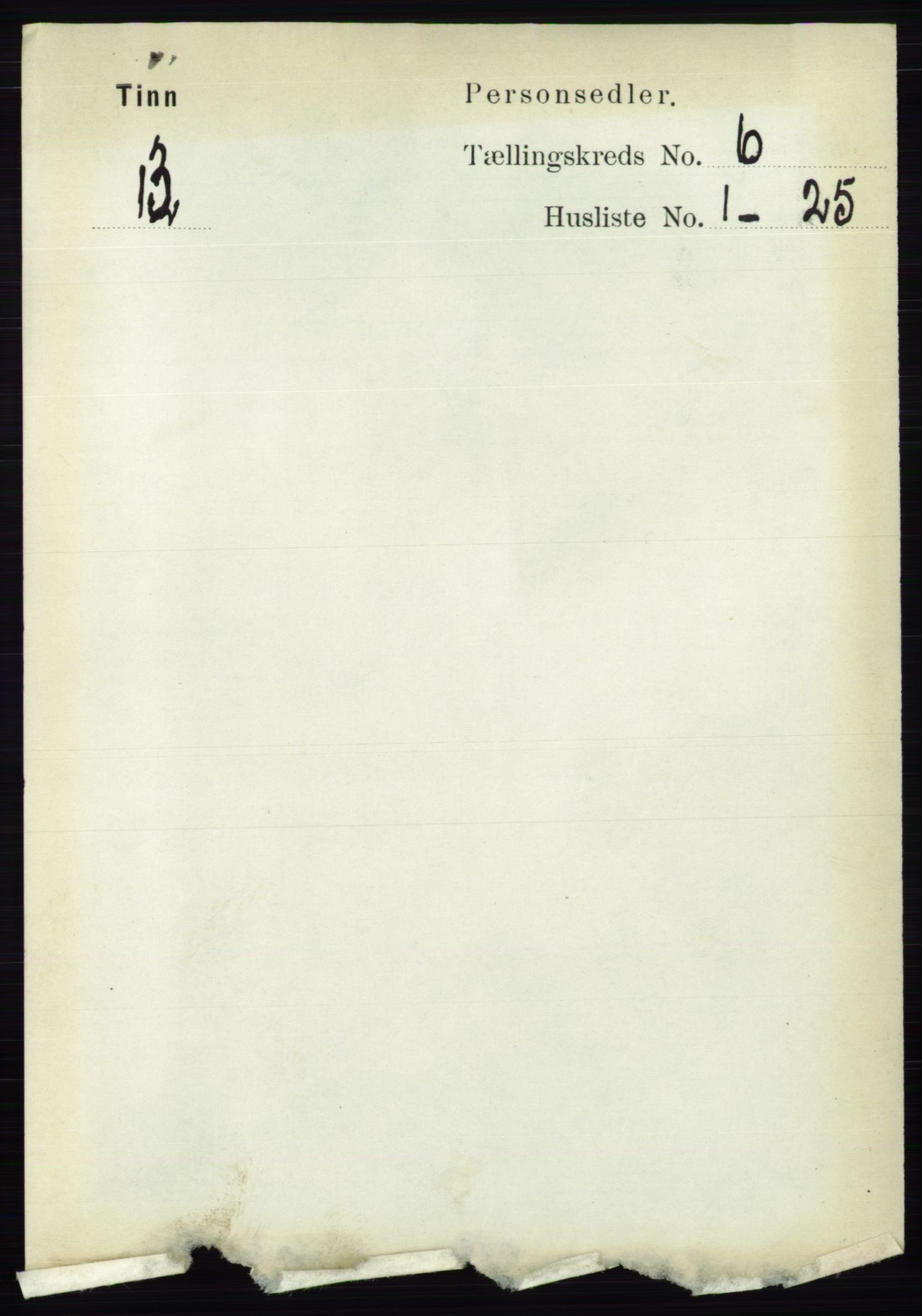 RA, 1891 census for 0826 Tinn, 1891, p. 1191
