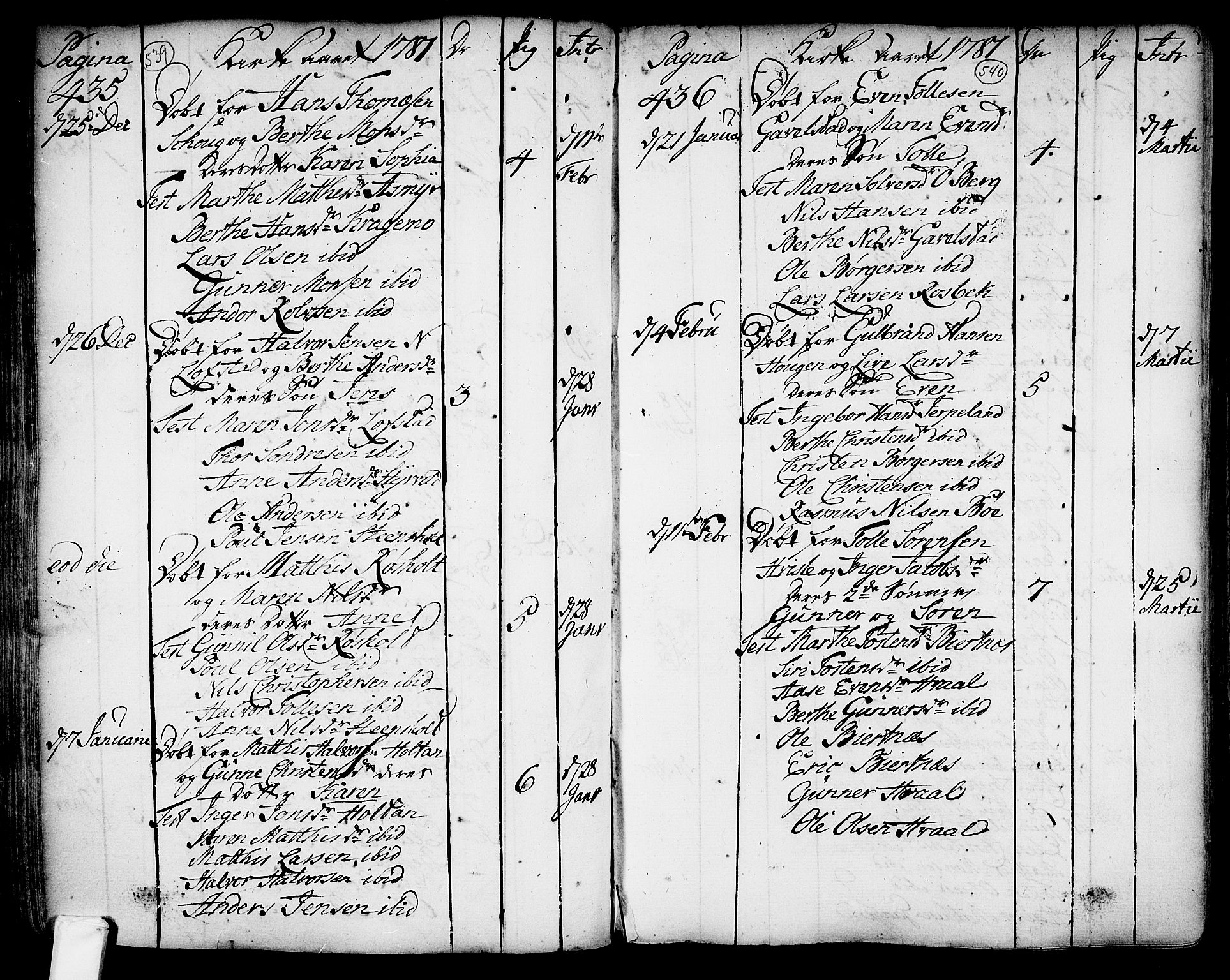 Lardal kirkebøker, AV/SAKO-A-350/F/Fa/L0003: Parish register (official) no. I 3, 1733-1815, p. 539-540