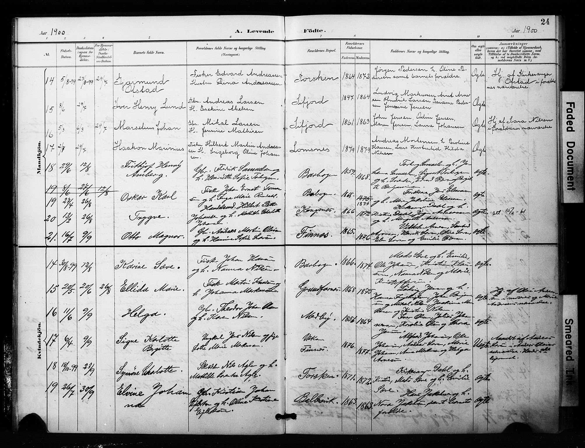 Berg sokneprestkontor, SATØ/S-1318/G/Ga/Gaa/L0006kirke: Parish register (official) no. 6, 1894-1904, p. 24