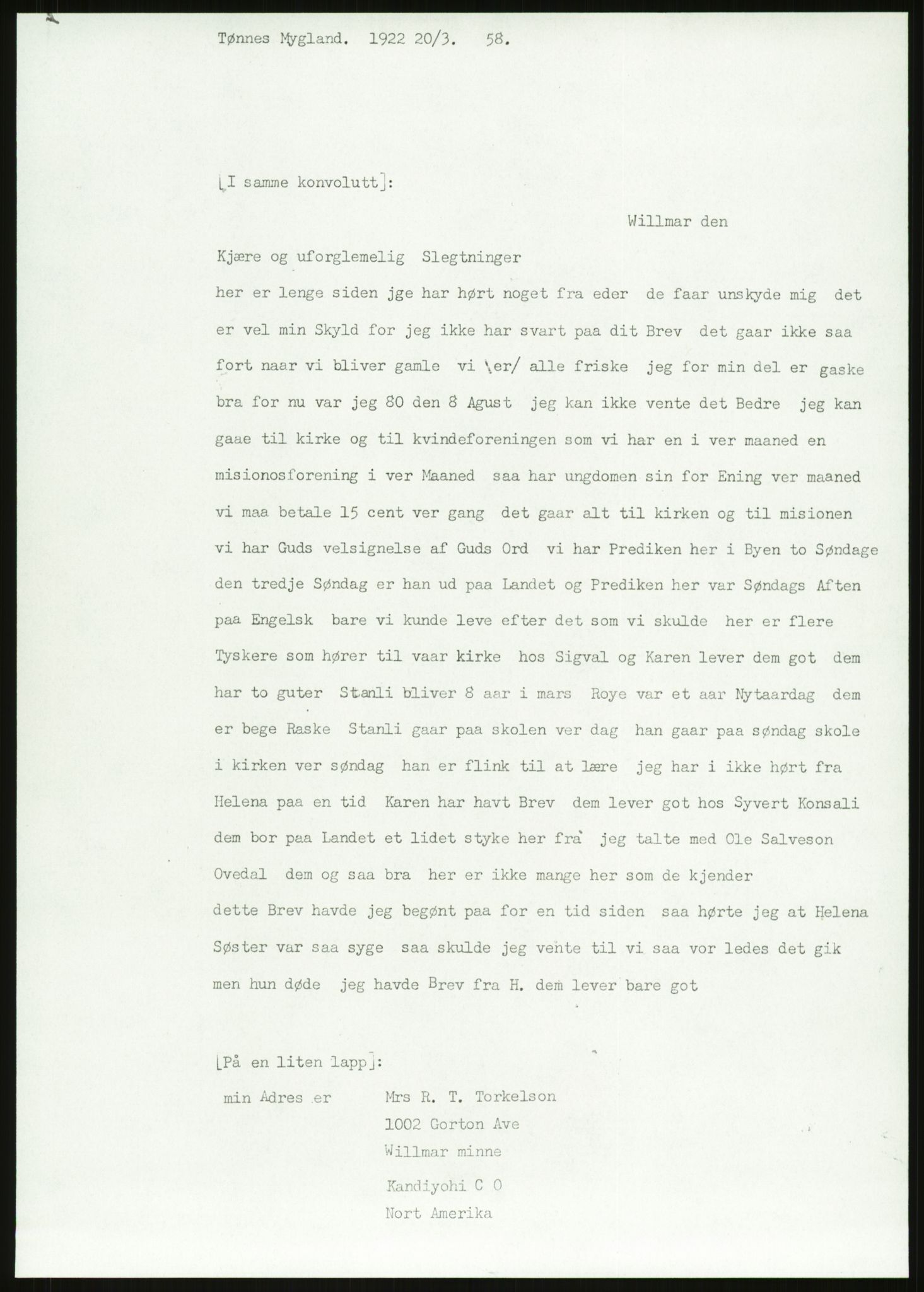 Samlinger til kildeutgivelse, Amerikabrevene, AV/RA-EA-4057/F/L0028: Innlån fra Vest-Agder , 1838-1914, p. 871