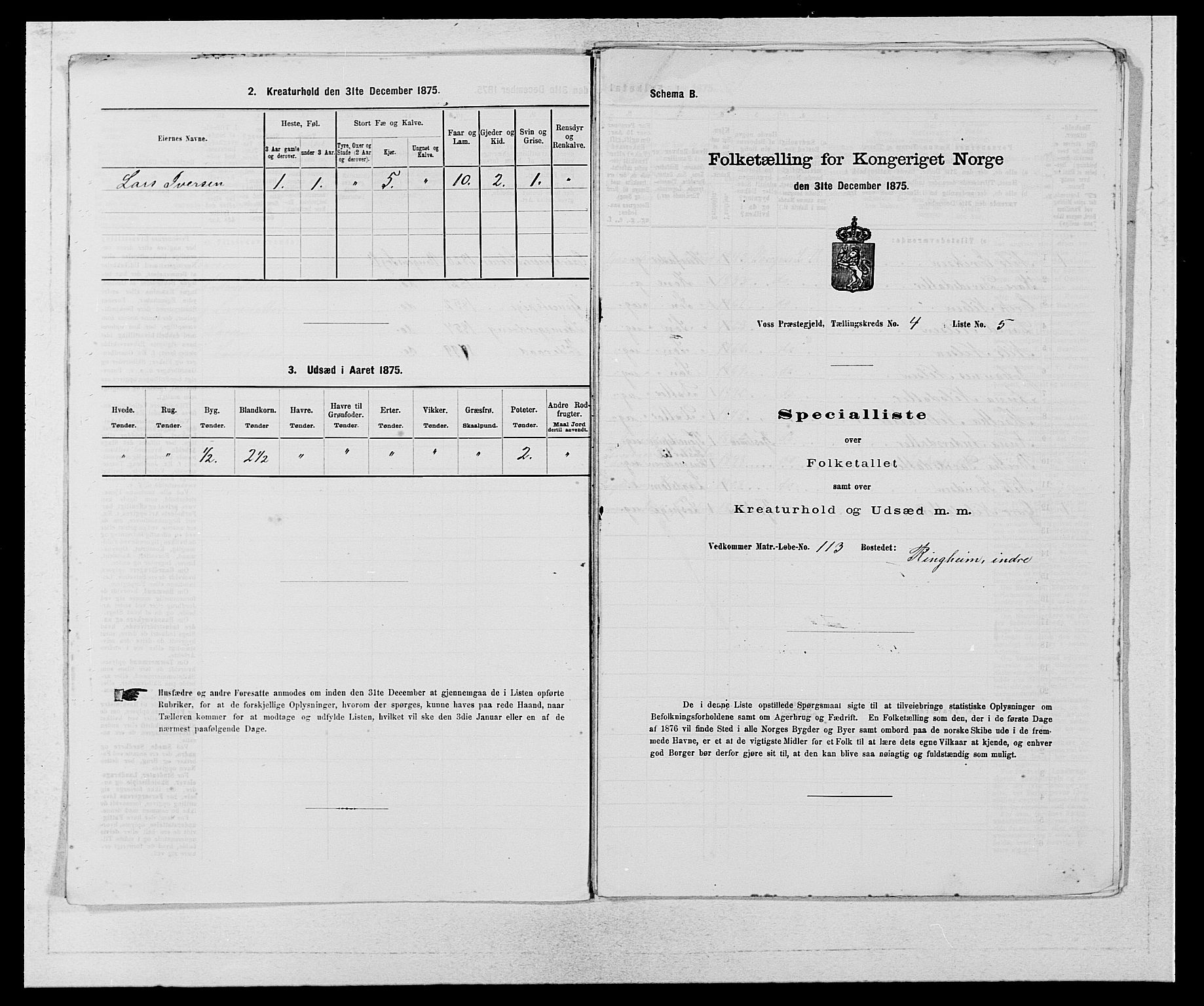 SAB, 1875 census for 1235P Voss, 1875, p. 471