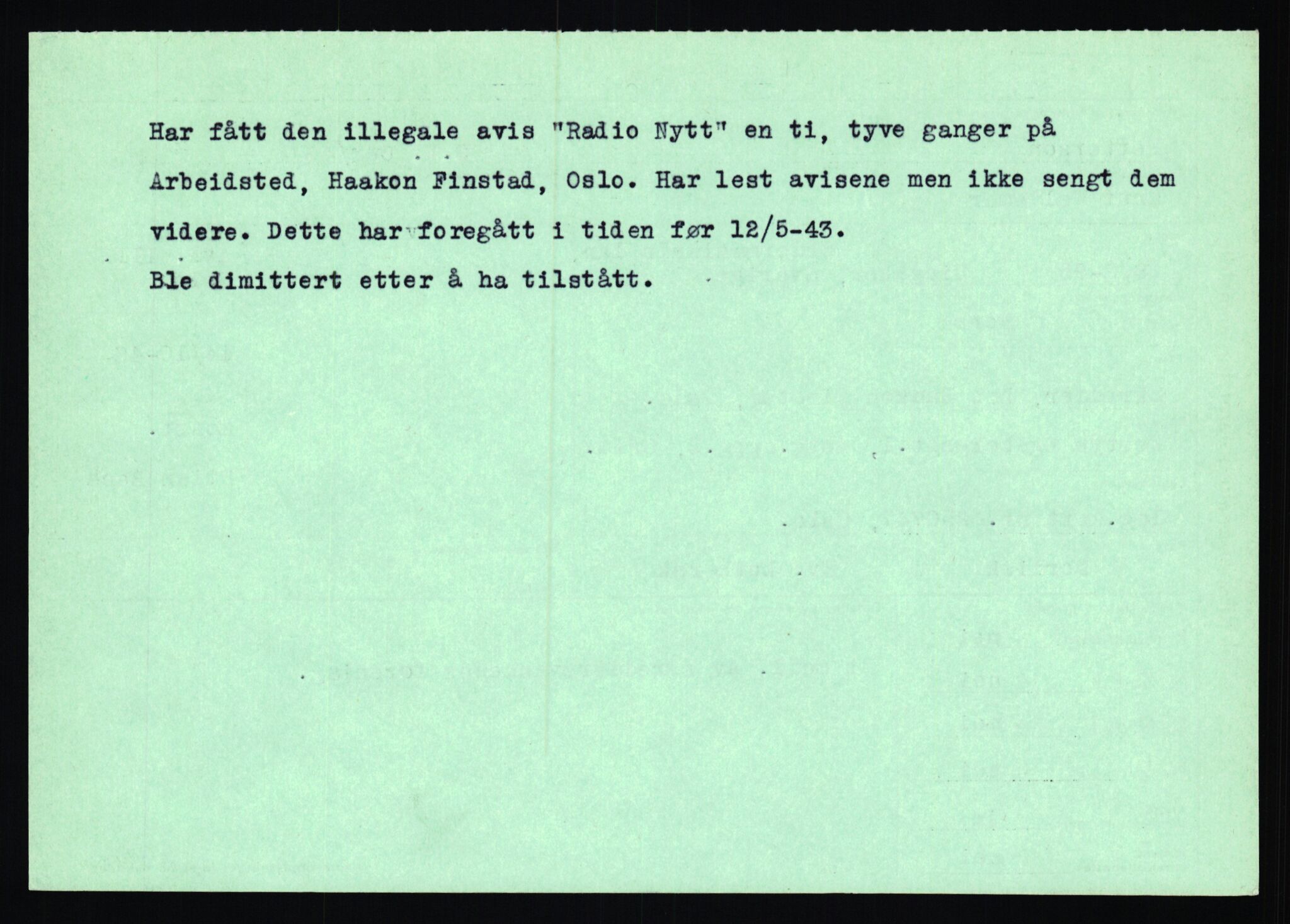 Statspolitiet - Hovedkontoret / Osloavdelingen, AV/RA-S-1329/C/Ca/L0012: Oanæs - Quistgaard	, 1943-1945, p. 4467