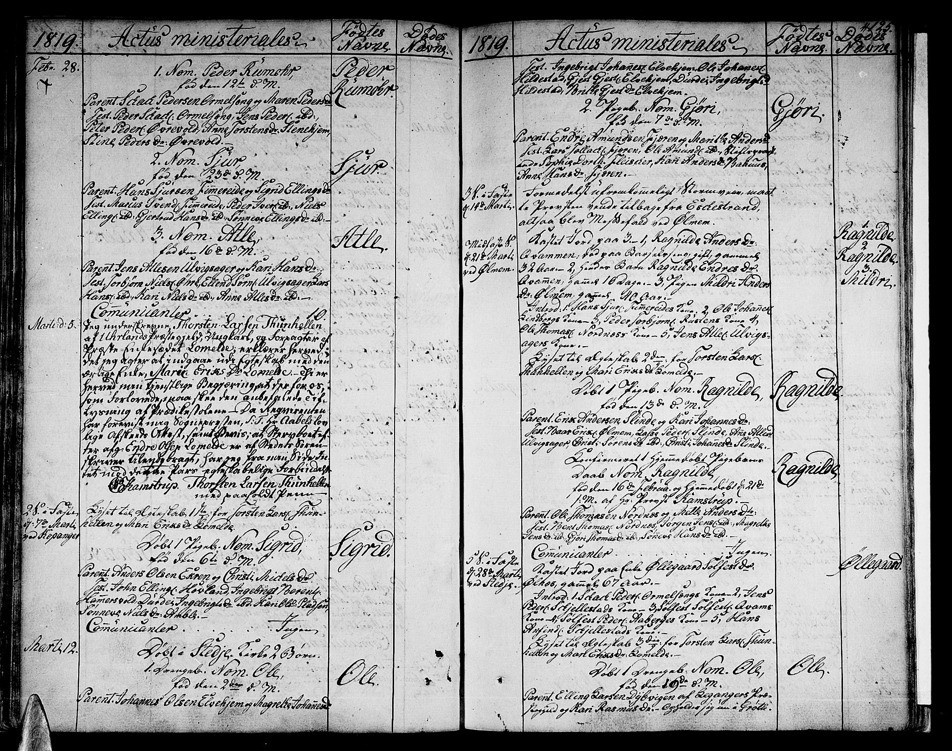 Sogndal sokneprestembete, SAB/A-81301/H/Haa/Haaa/L0009: Parish register (official) no. A 9, 1809-1821, p. 125
