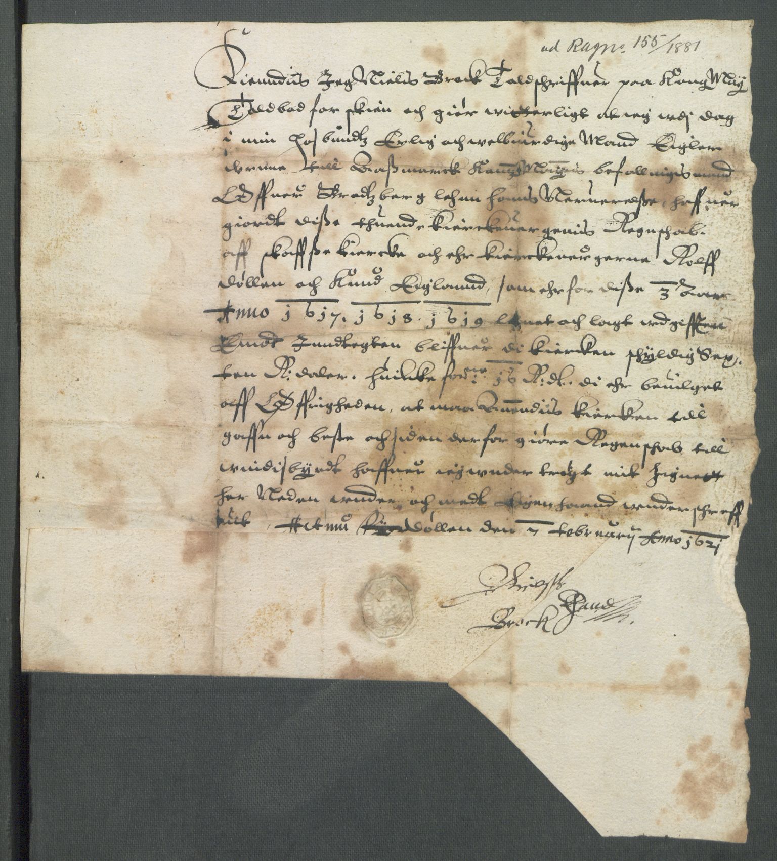 Riksarkivets diplomsamling, AV/RA-EA-5965/F02/L0129: Dokumenter, 1620-1621, p. 70