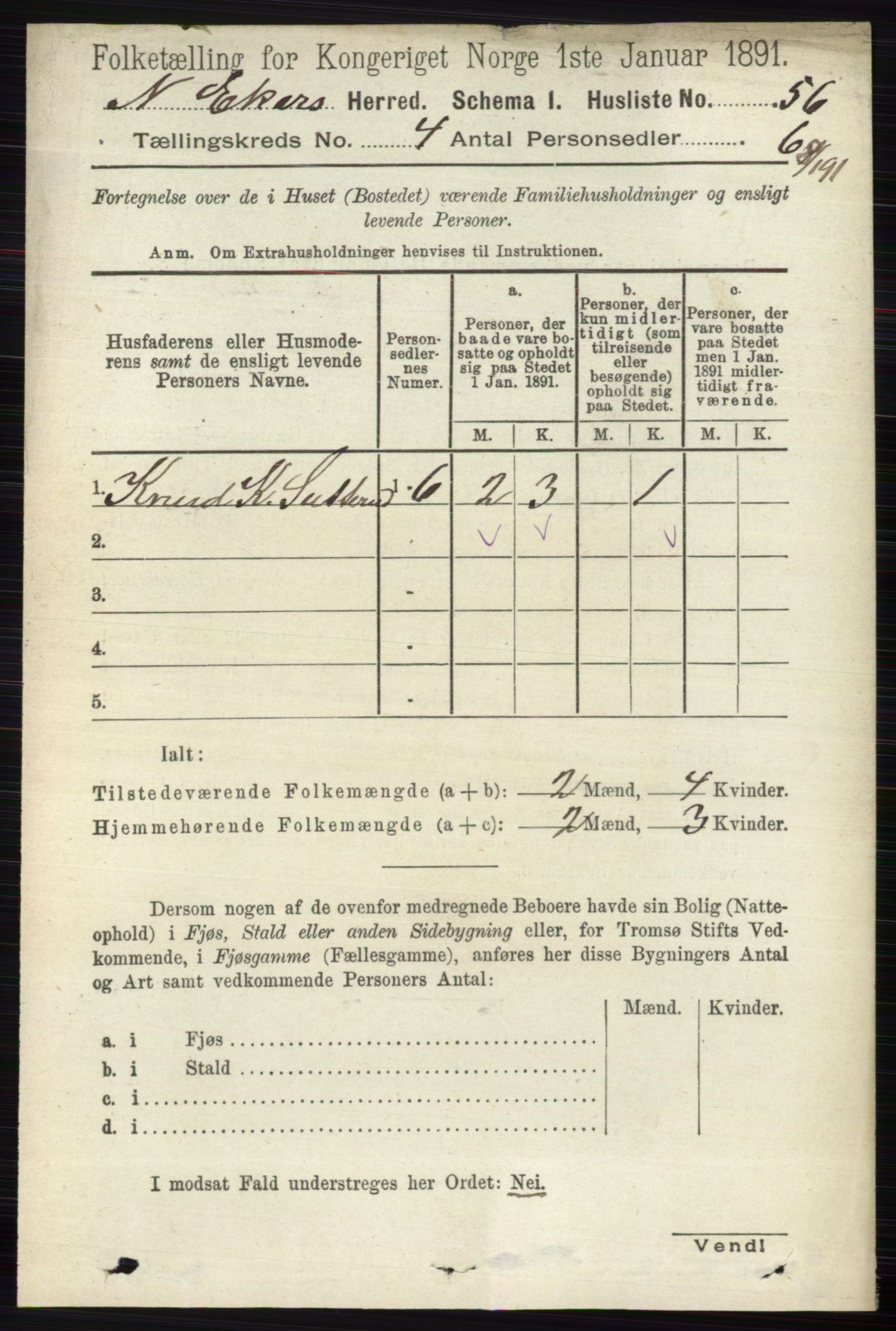 RA, 1891 census for 0625 Nedre Eiker, 1891, p. 1939