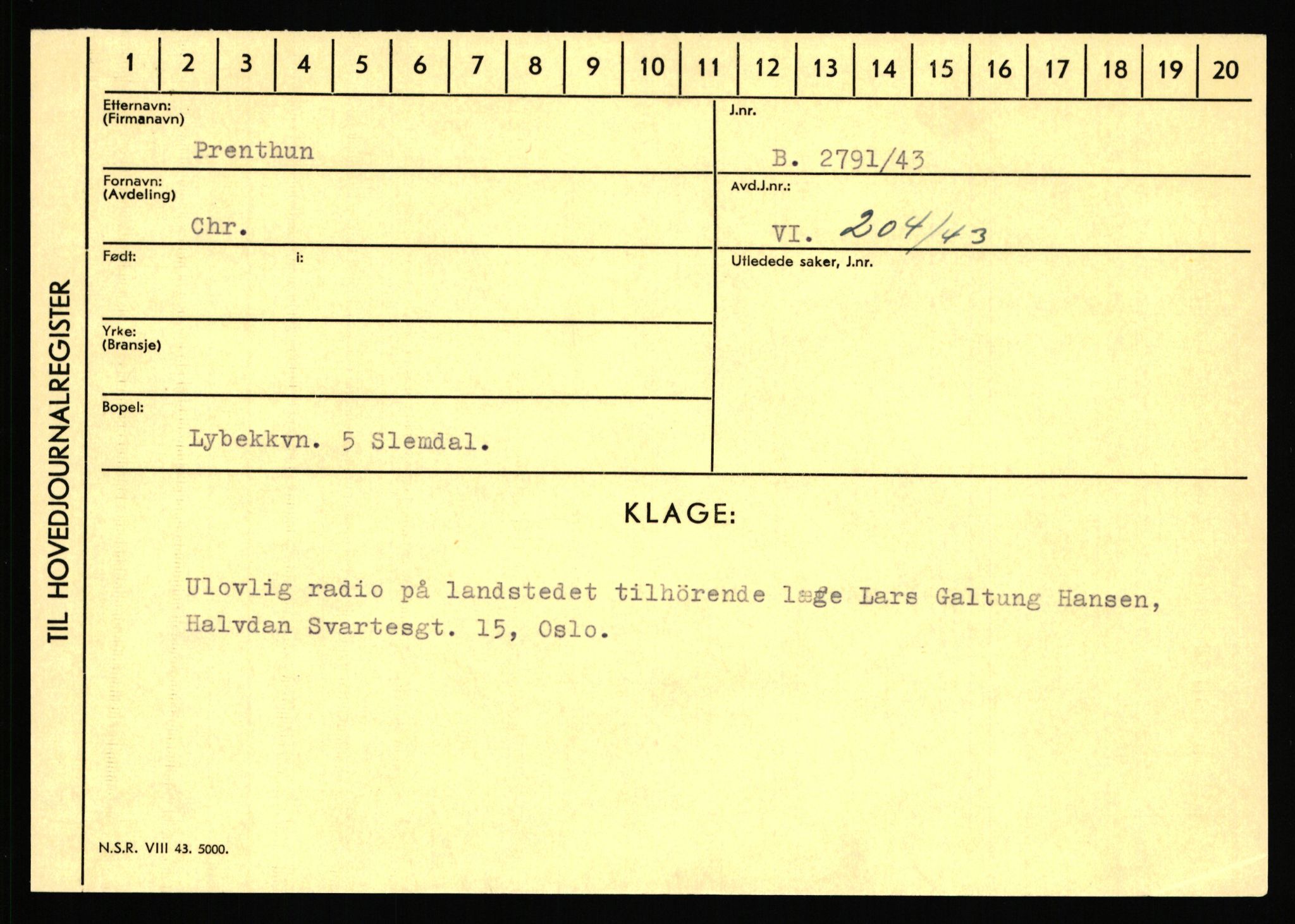 Statspolitiet - Hovedkontoret / Osloavdelingen, AV/RA-S-1329/C/Ca/L0012: Oanæs - Quistgaard	, 1943-1945, p. 4775